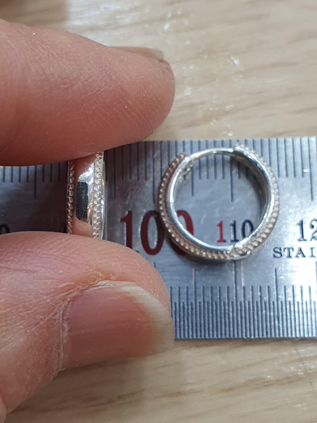 Silver 925 5mm Reel One-Touch Earrings - 이미지 2
