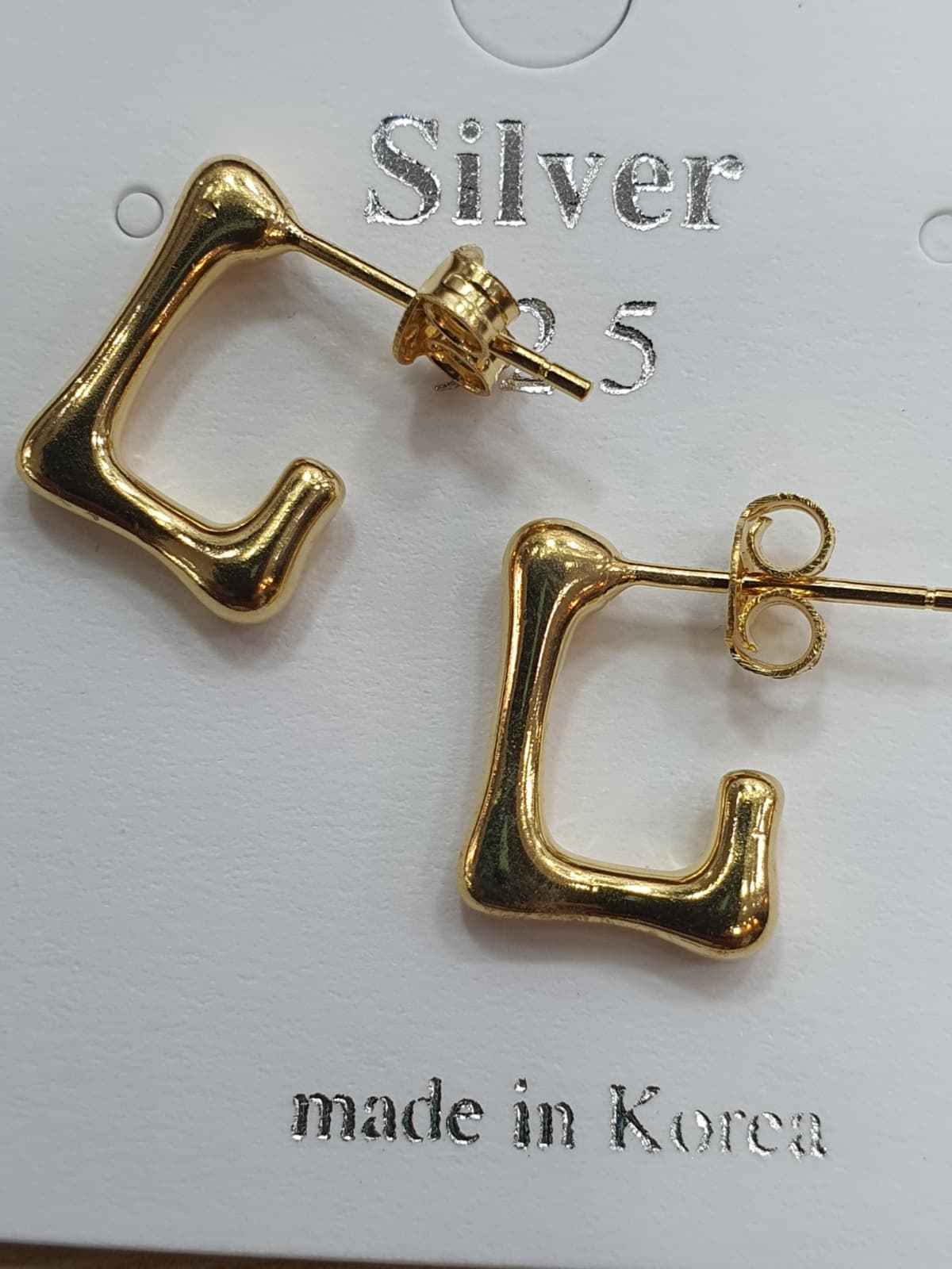 Silver 925 Square Line Earrings - 이미지 8