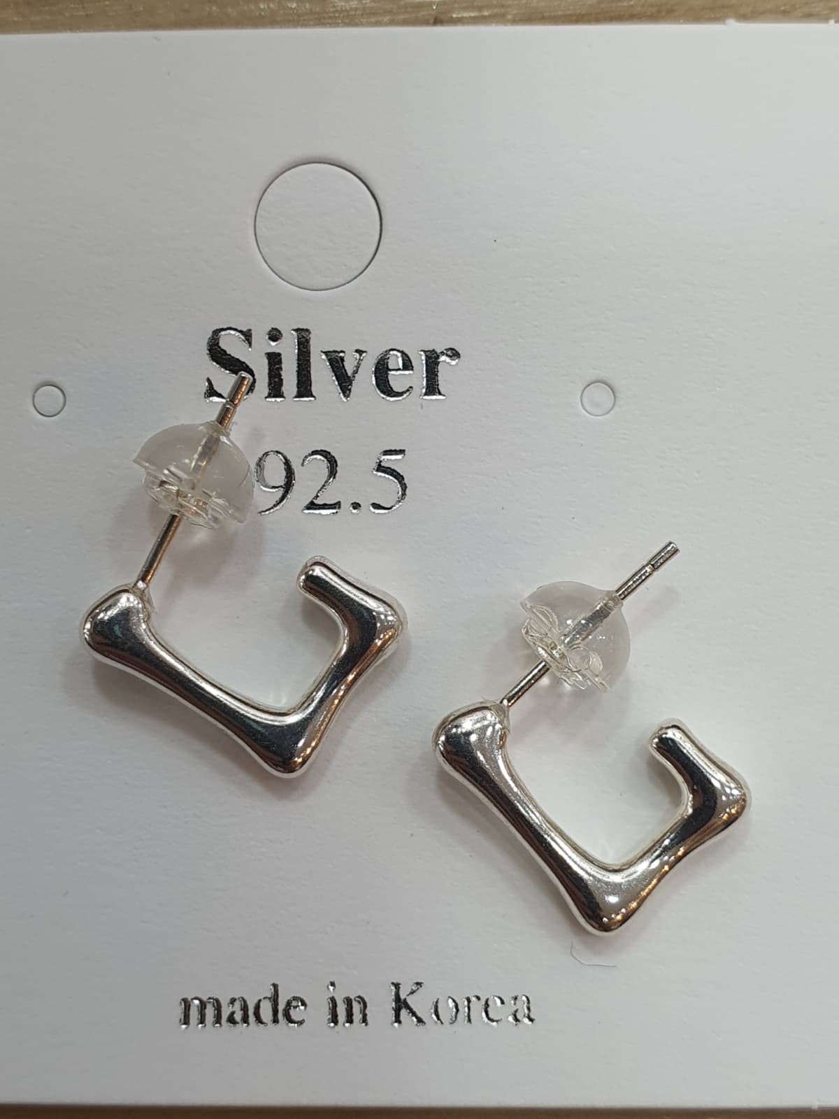 Silver 925 Square Line Earrings - 이미지 6