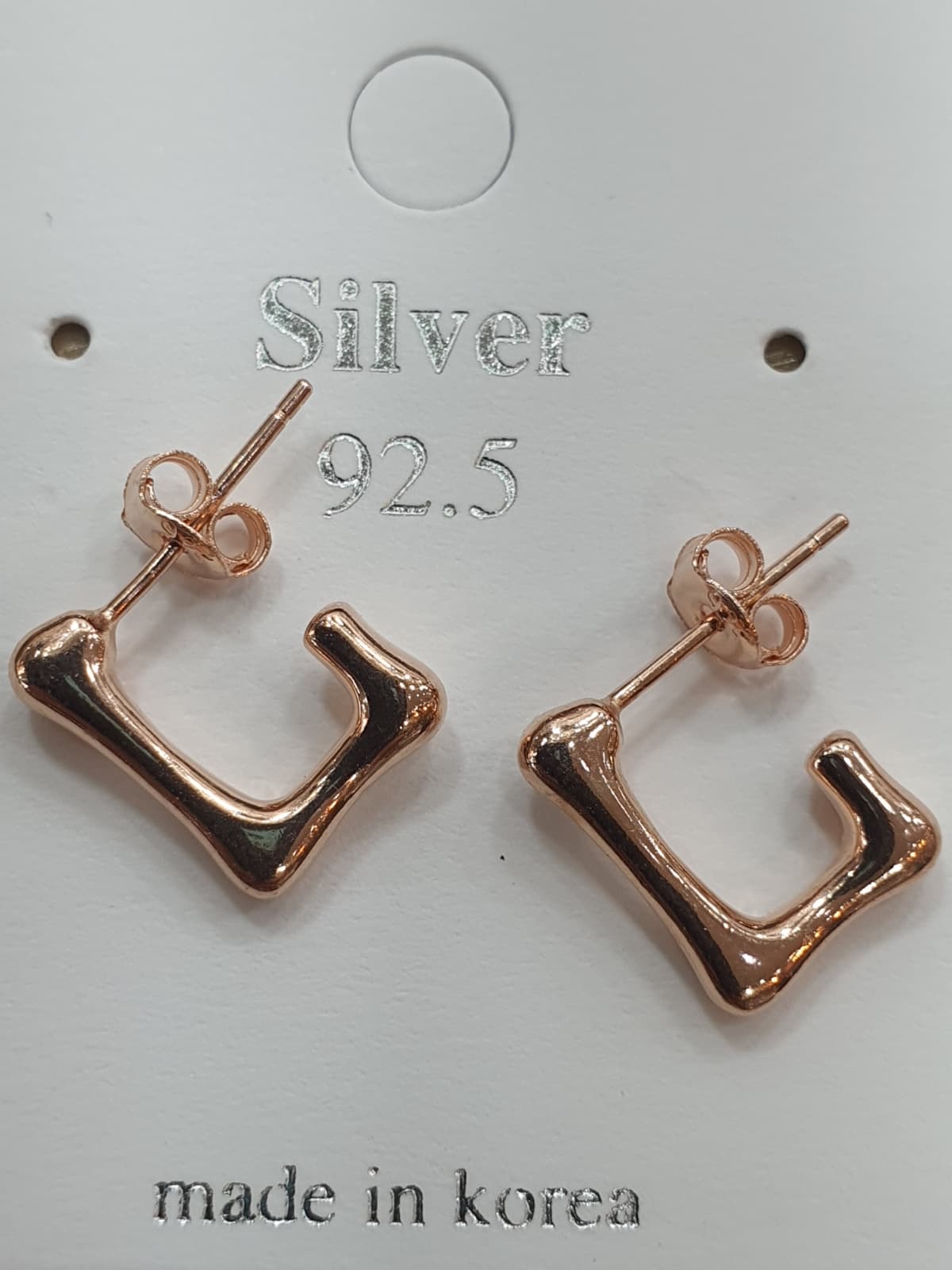 Silver 925 Square Line Earrings - 이미지 7