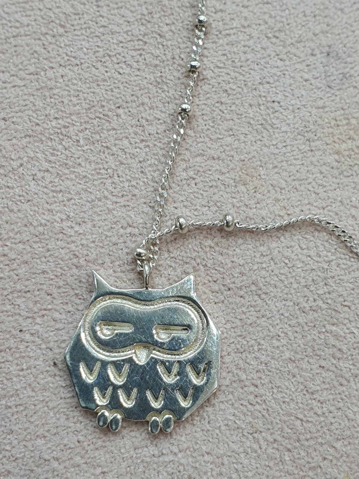 Silver 925 Owl Necklace - 이미지 3
