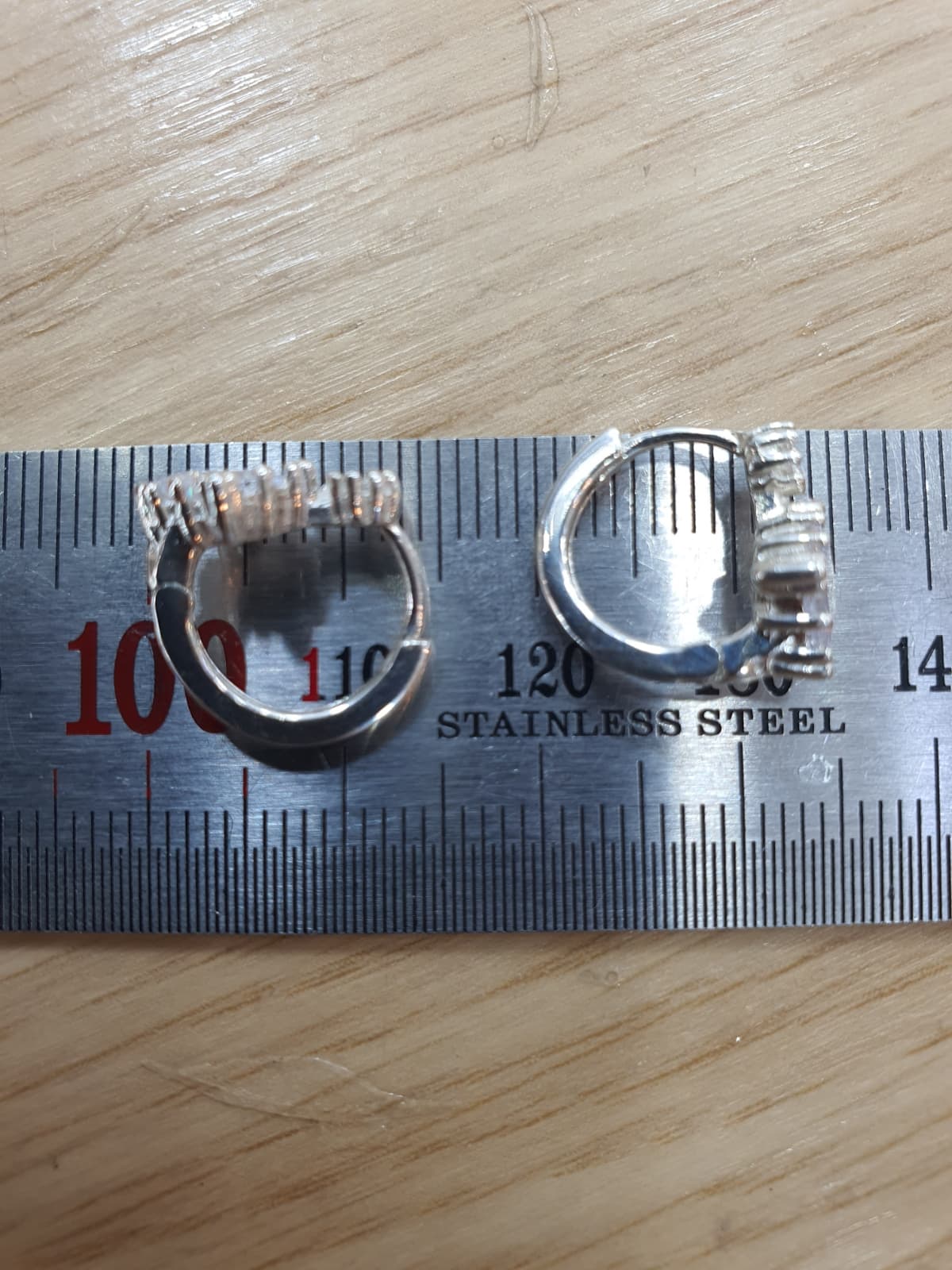 Silver 925 Square Cubic One-Touch Earrings - 이미지 8