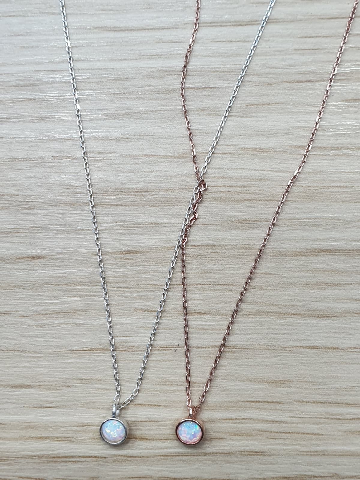 Silver 925 4mm Gemstone Necklace - 이미지 4