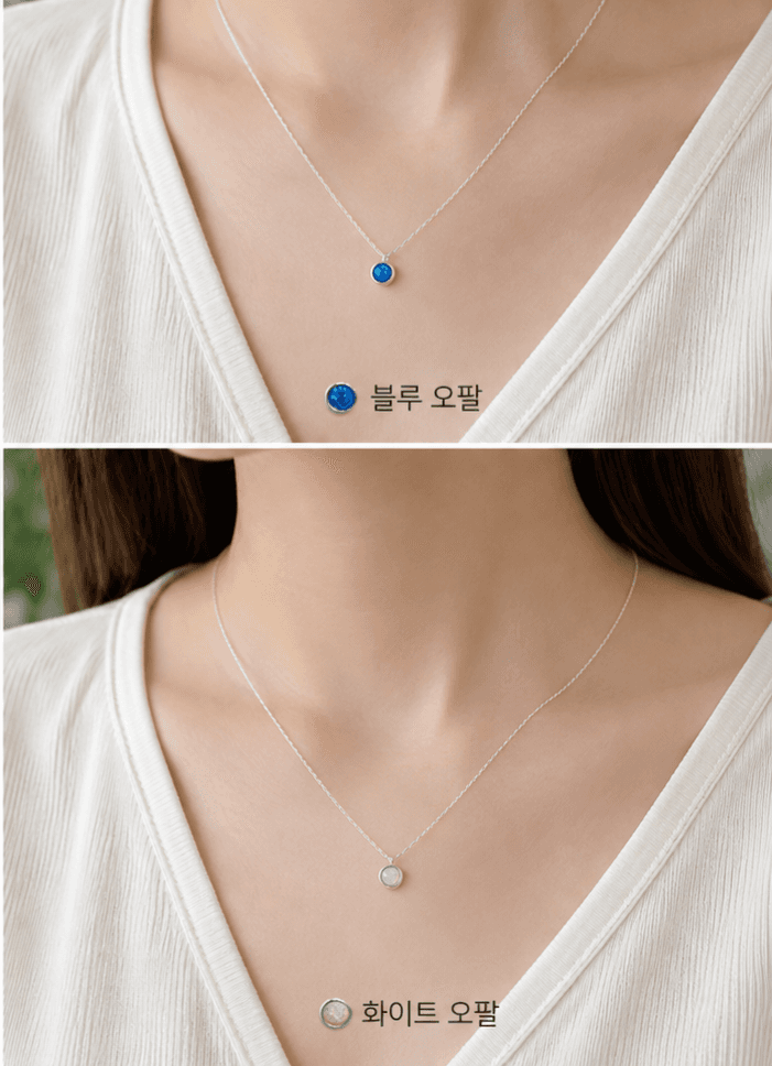 Silver 925 4mm Gemstone Necklace - 이미지 3