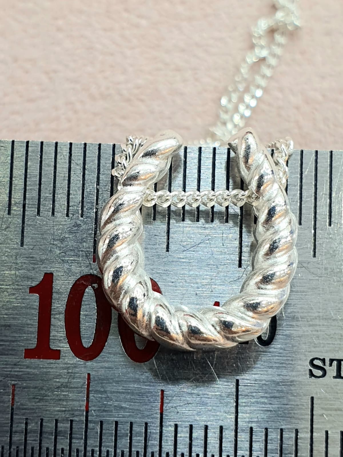 Silver 925 Twist Open Ring Pendant Necklace - 이미지 5