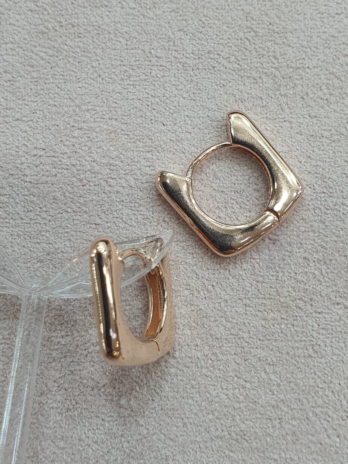Silver 925 Square Bold One-Touch Earrings - 이미지 7
