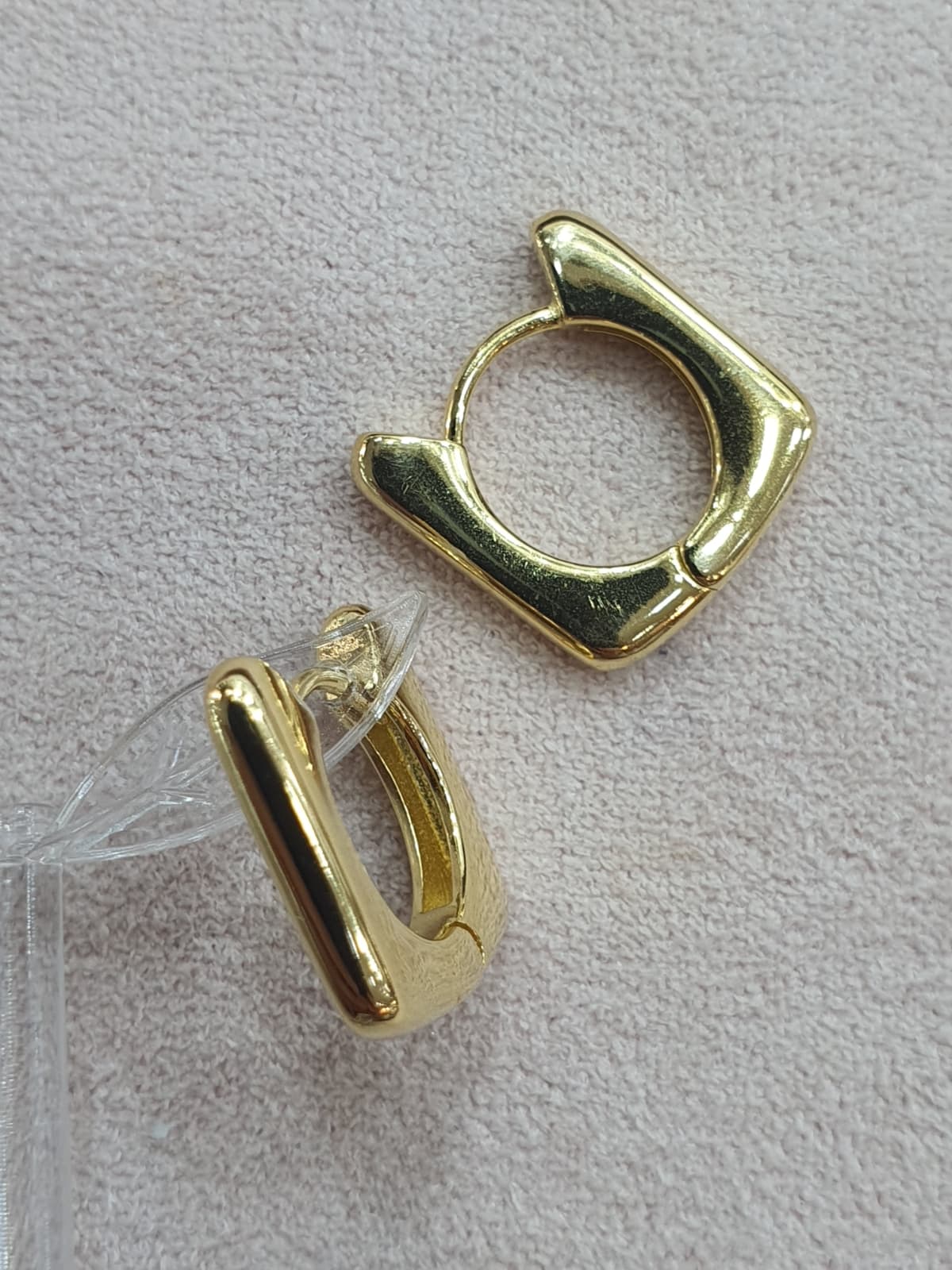 Silver 925 Square Bold One-Touch Earrings - 이미지 6