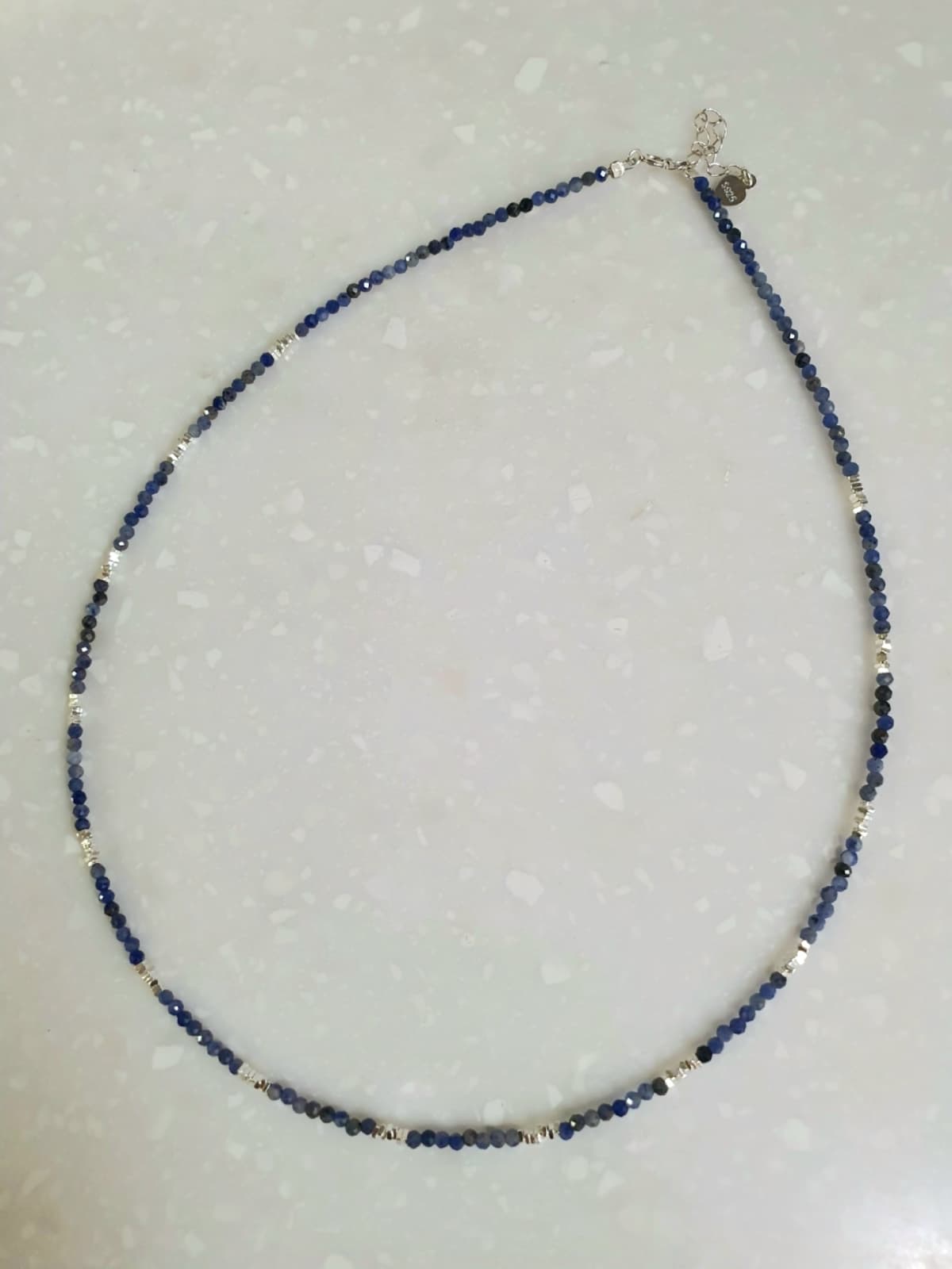 Silver 925 Gemstone Layered Necklace - 이미지 5