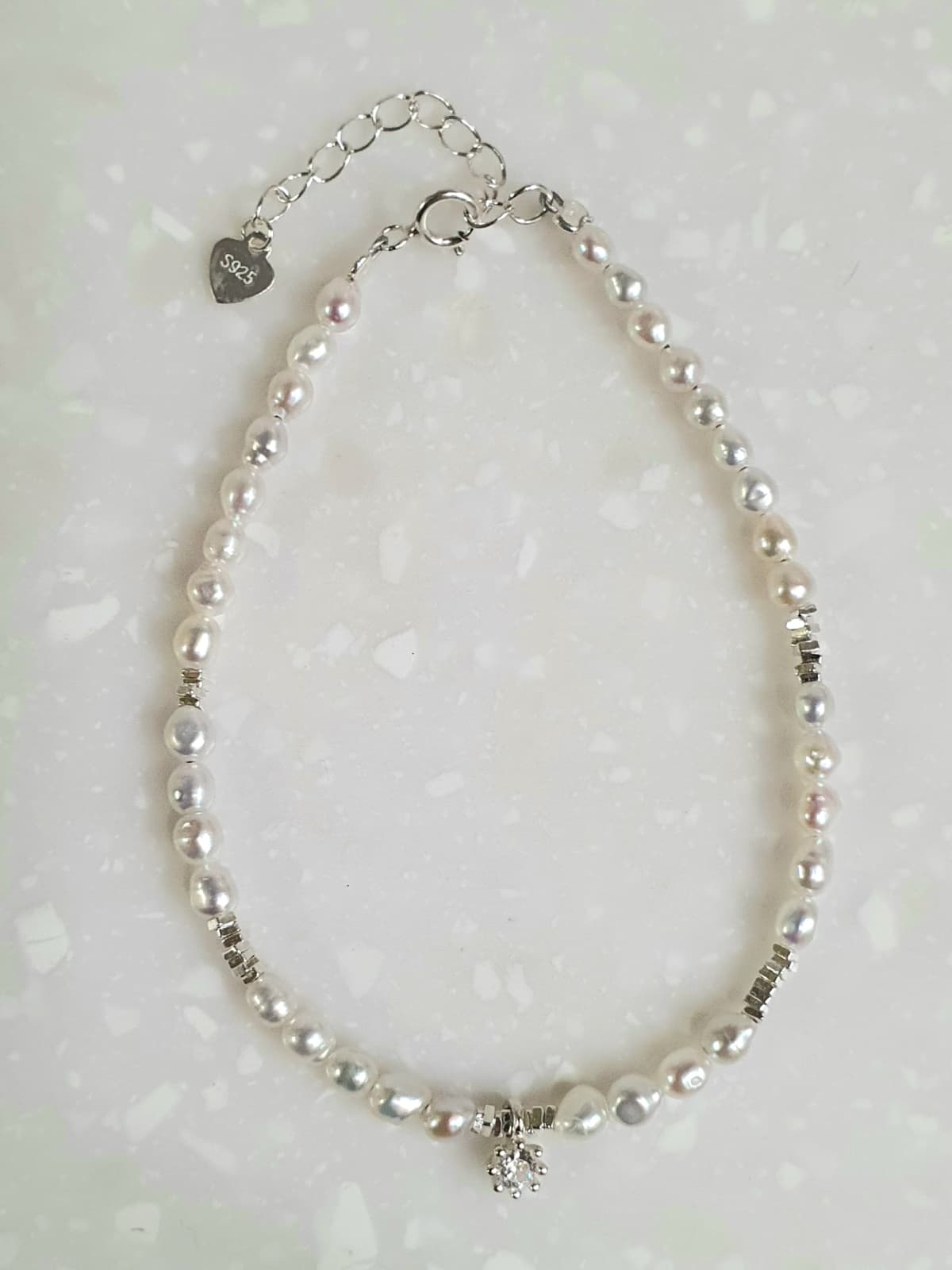 Silver 925 Gemstone Layered Bracelet - 이미지 2