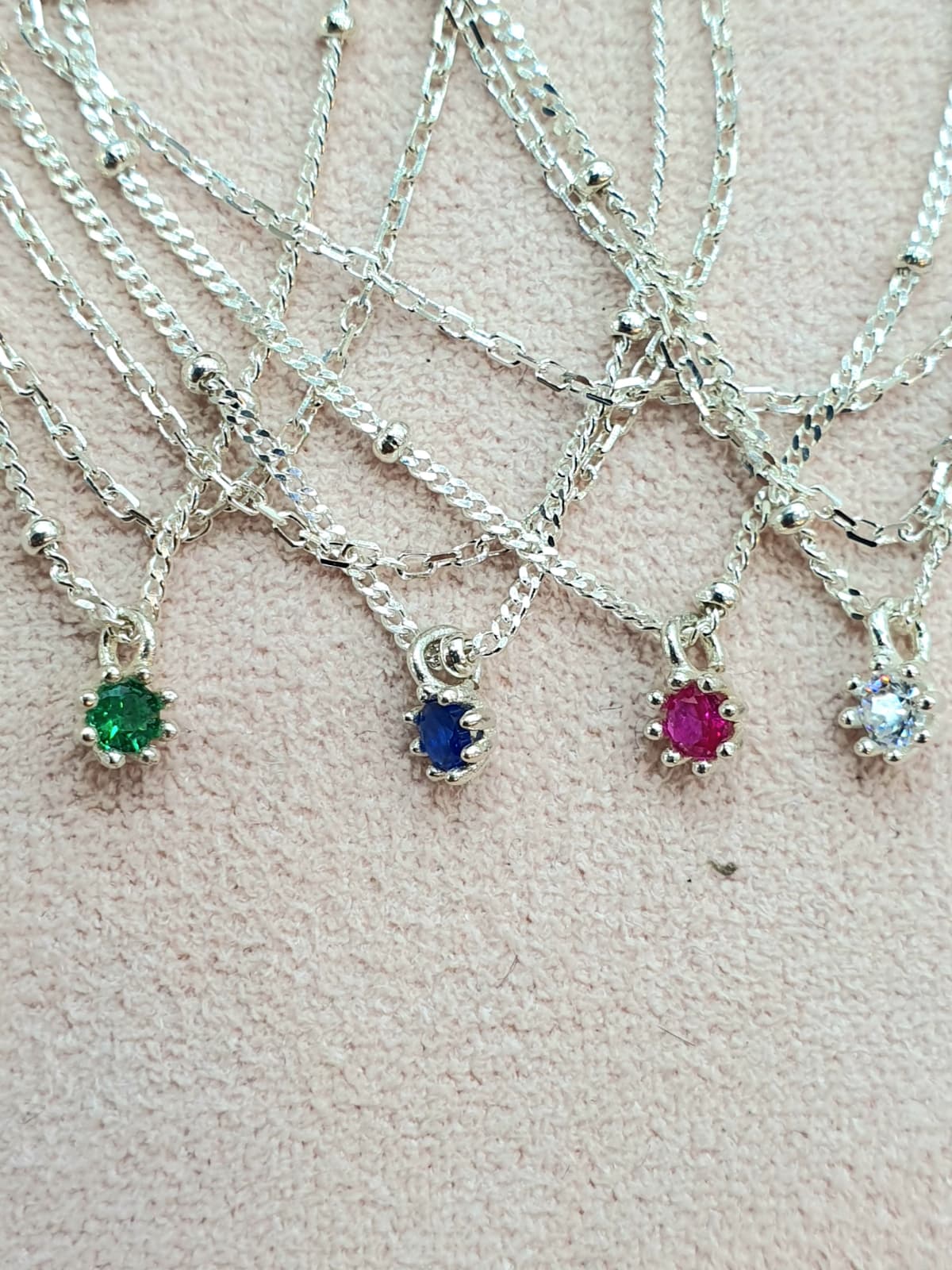 Silver 925 Layered Cubic Point Anklet - 이미지 6