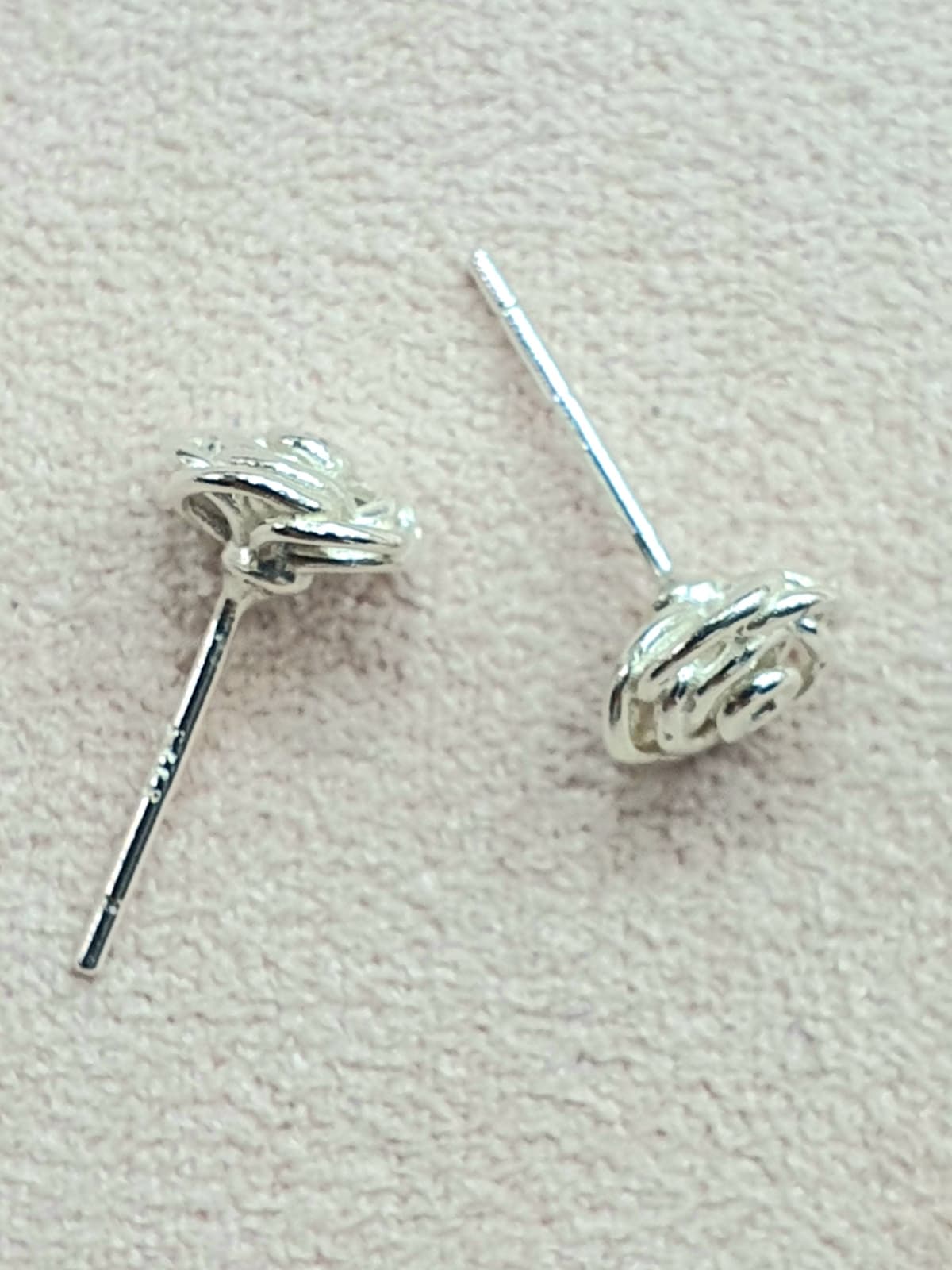 Silver 925 Rose Flower Stud Earrings - 이미지 2