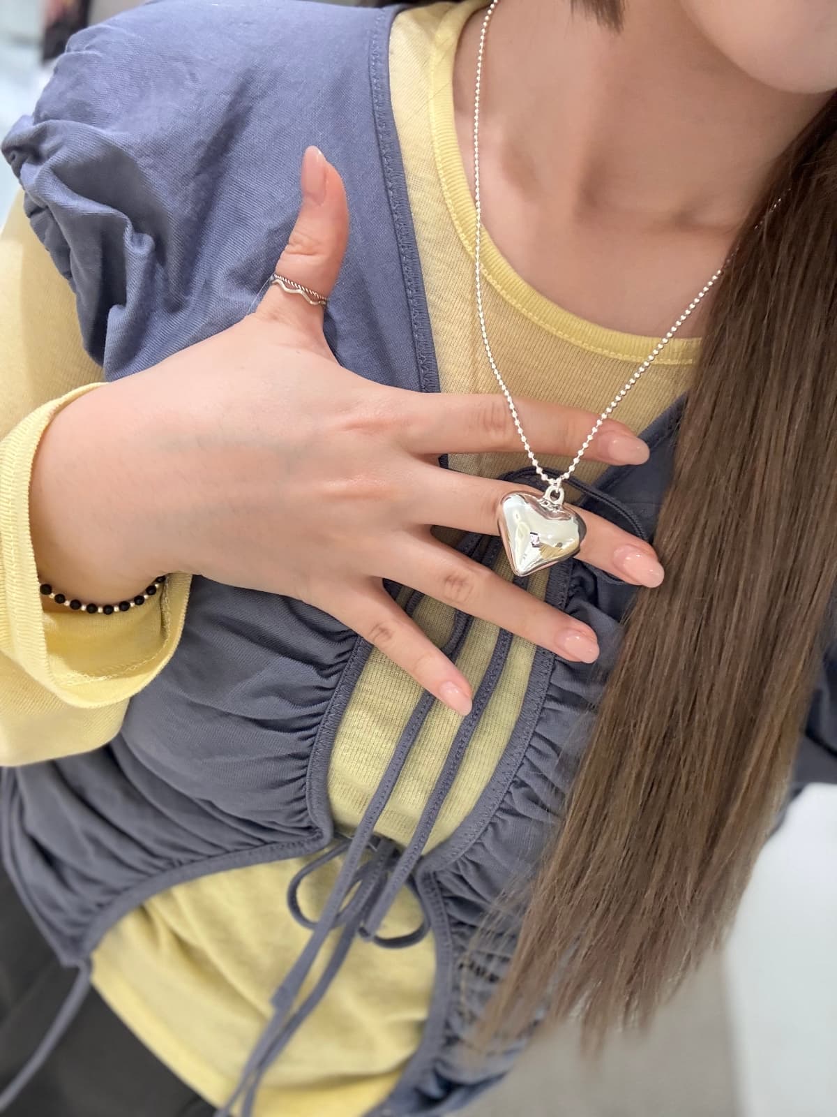 Silver 925 Italian ball chain and 30mm heart - 이미지 4