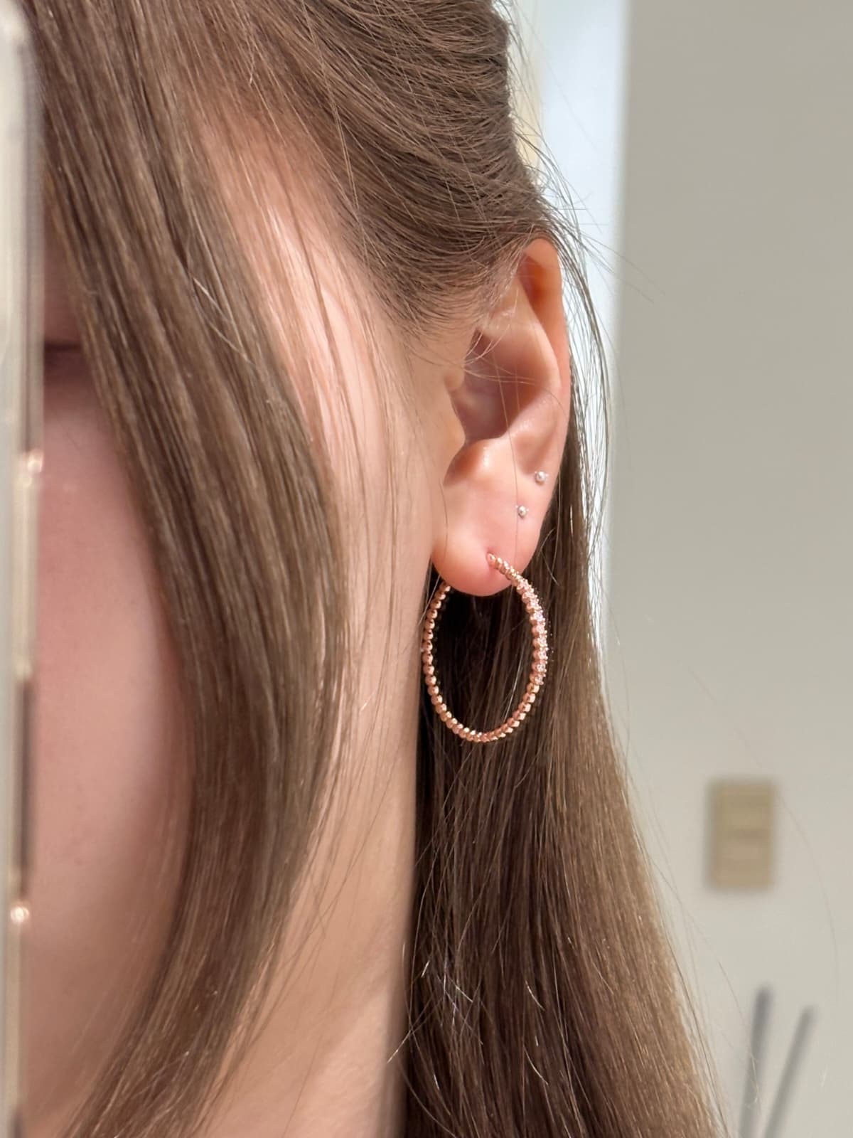 Silver 925 Cubic One-Touch Luxury Earrings - 이미지 5