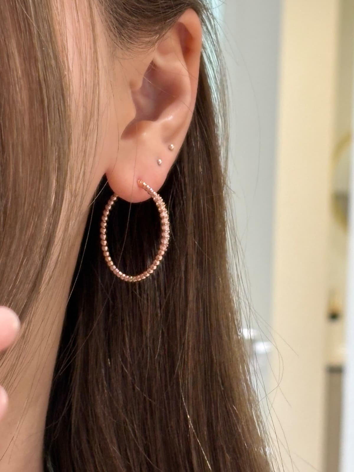 Silver 925 Cubic One-Touch Luxury Earrings - 이미지 7