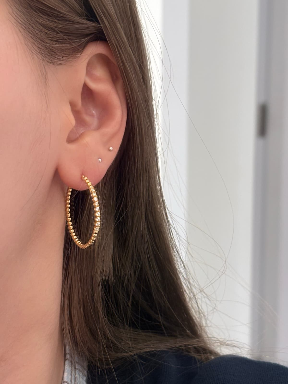 Silver 925 Cubic One-Touch Luxury Earrings - 이미지 16