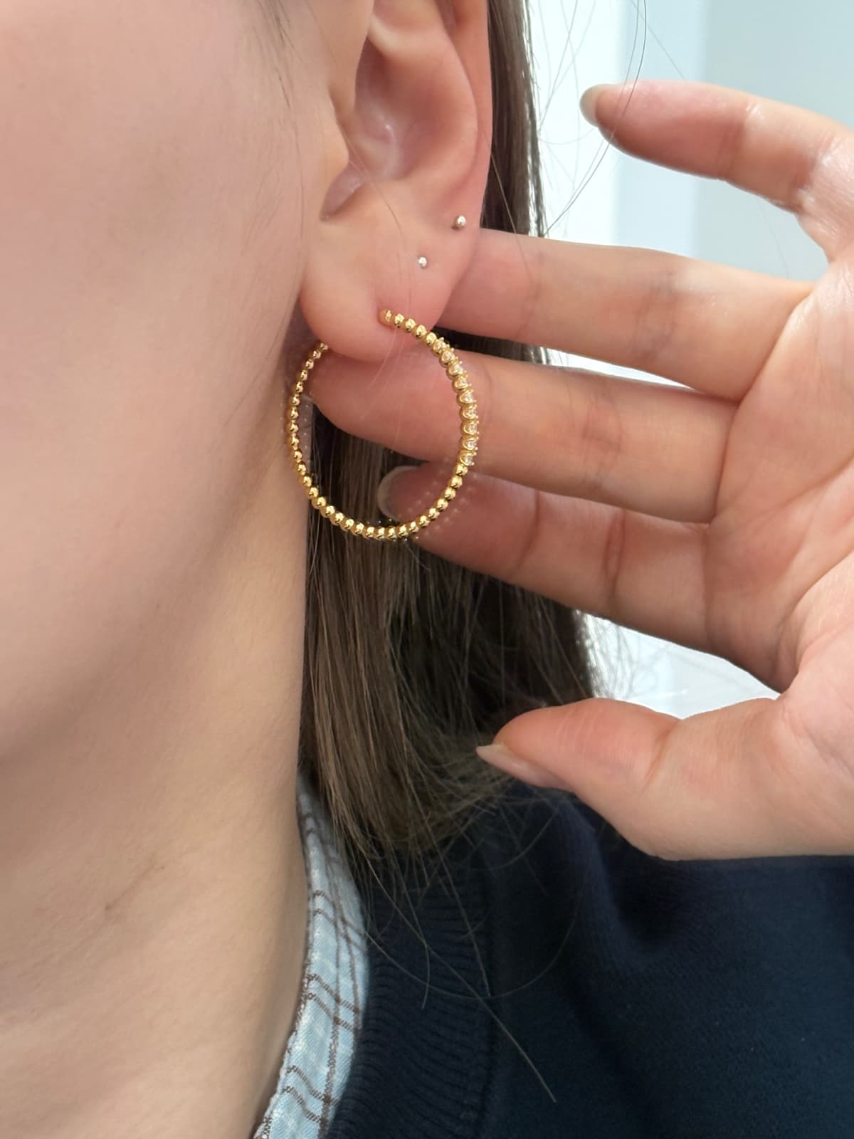 Silver 925 Cubic One-Touch Luxury Earrings - 이미지 17