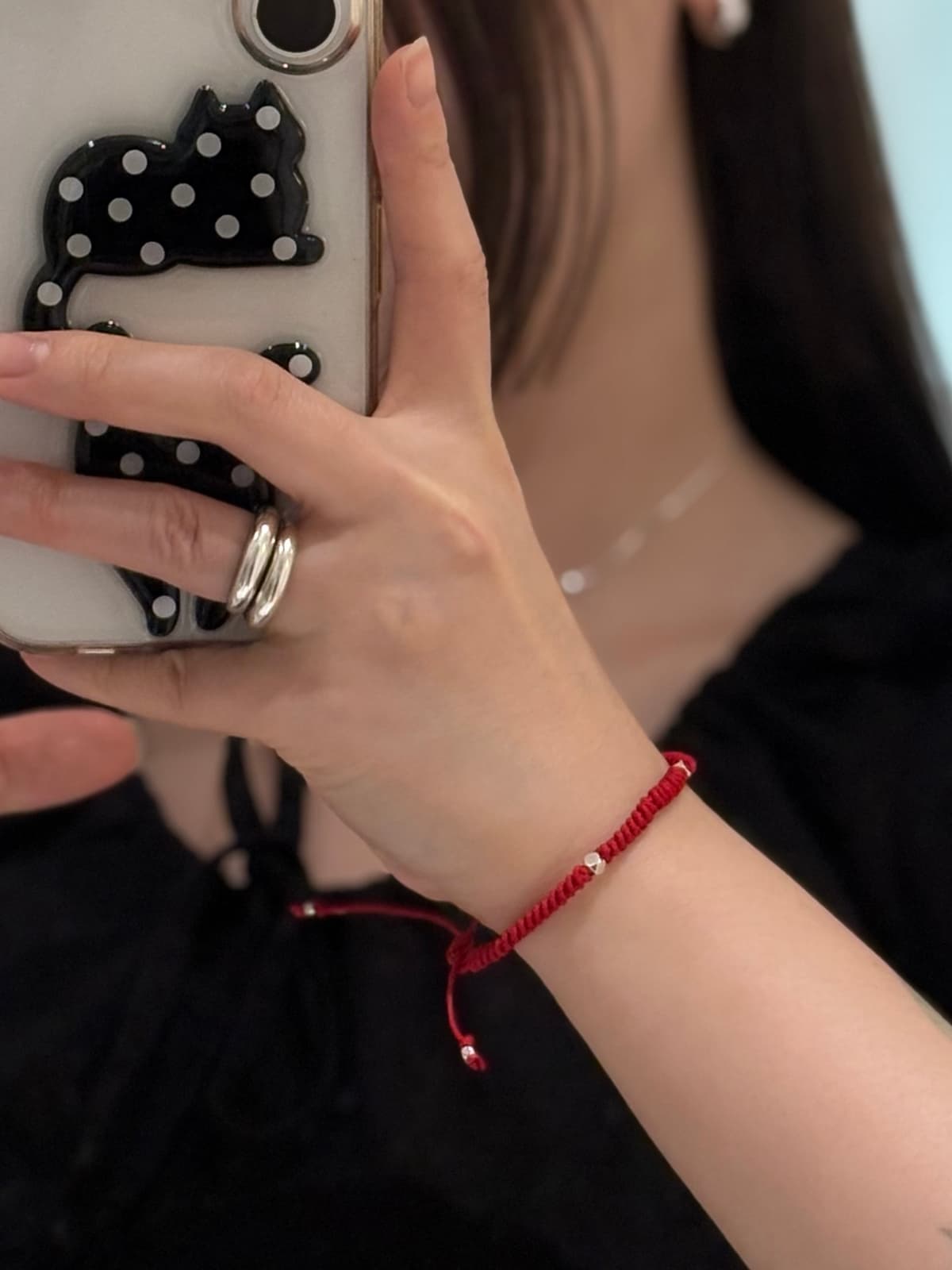 Silver 925 Square Pendant Knot Necklace - 이미지 7