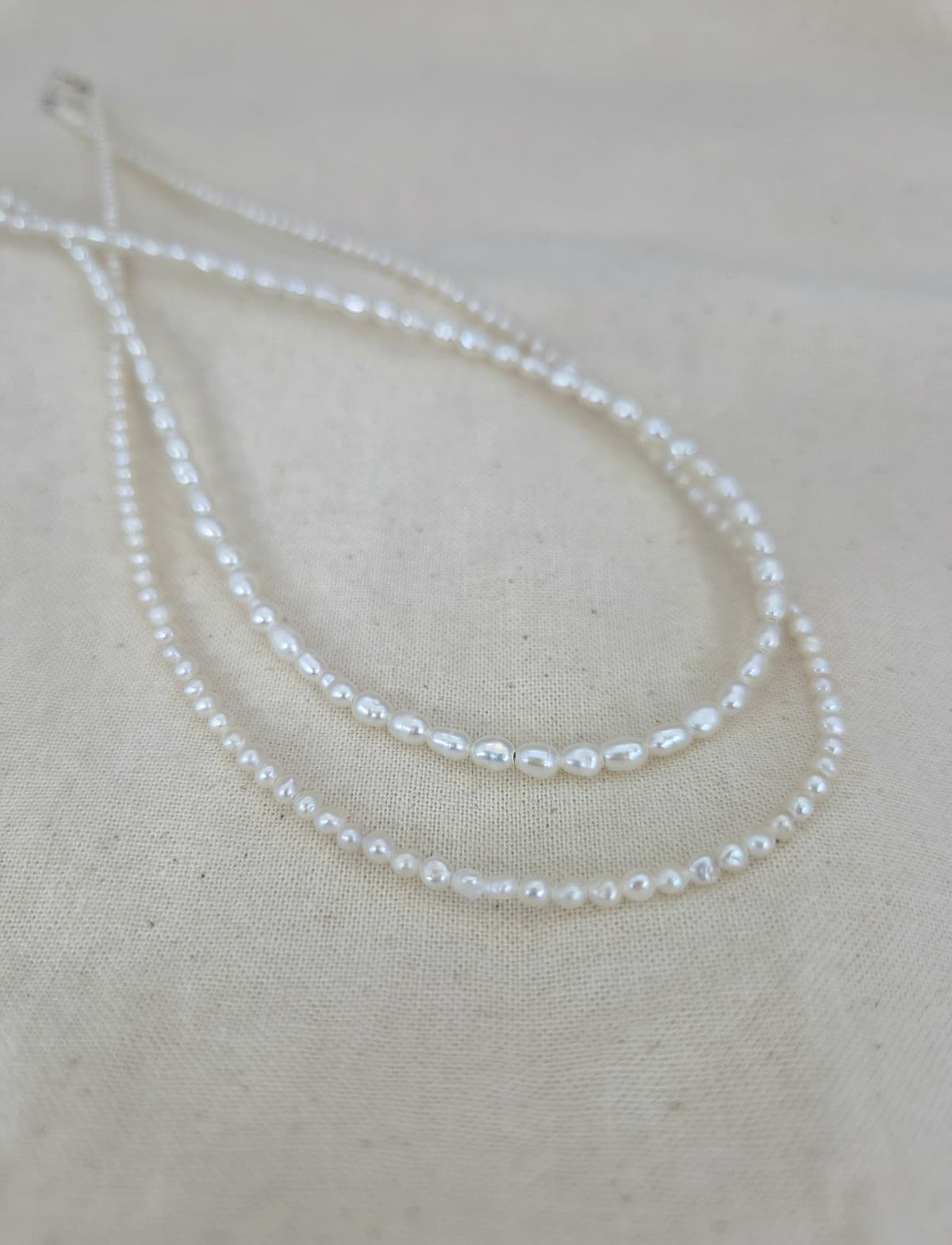 Mini freshwater pearl necklace - 이미지 1