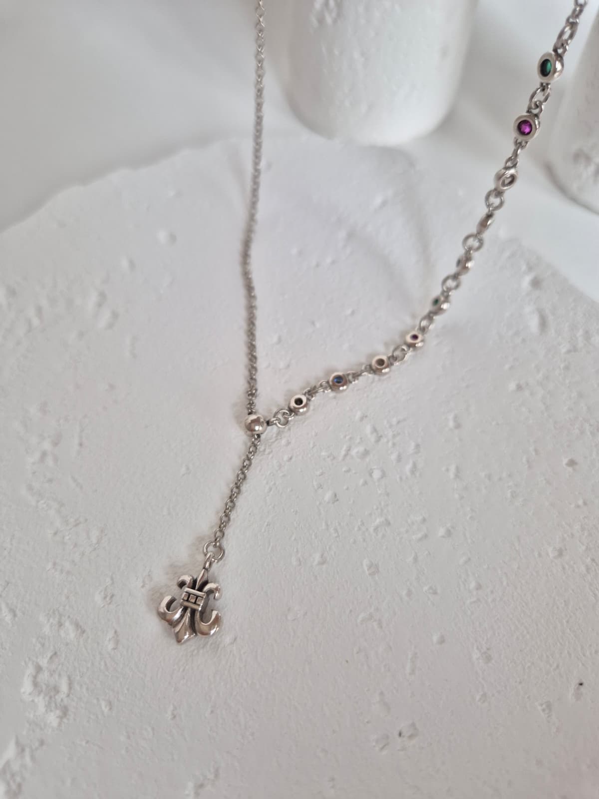 Drop long layered necklace - 이미지 5
