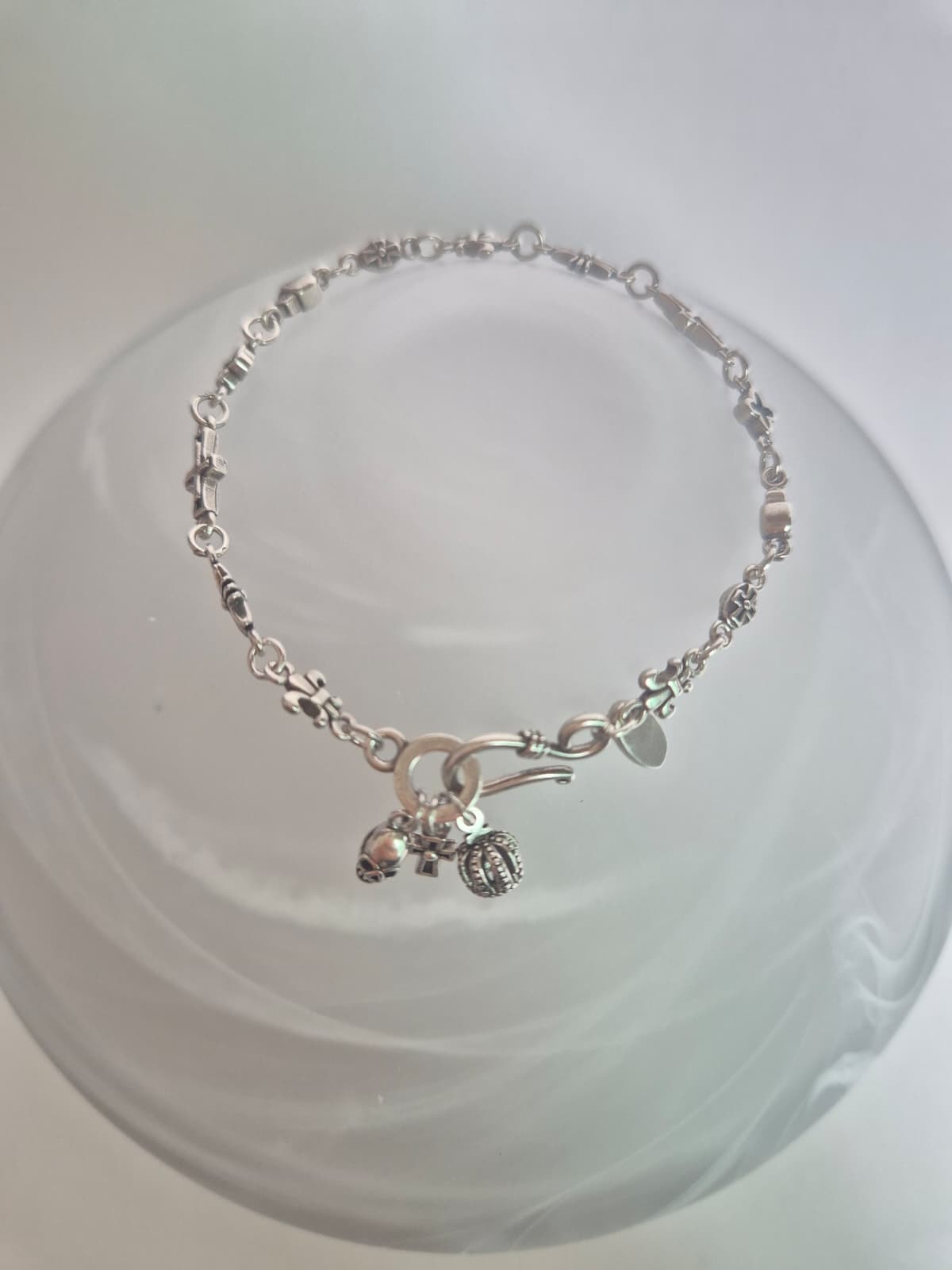 Vintage Charm Chain Unisex Layered Bracelet - 이미지 4