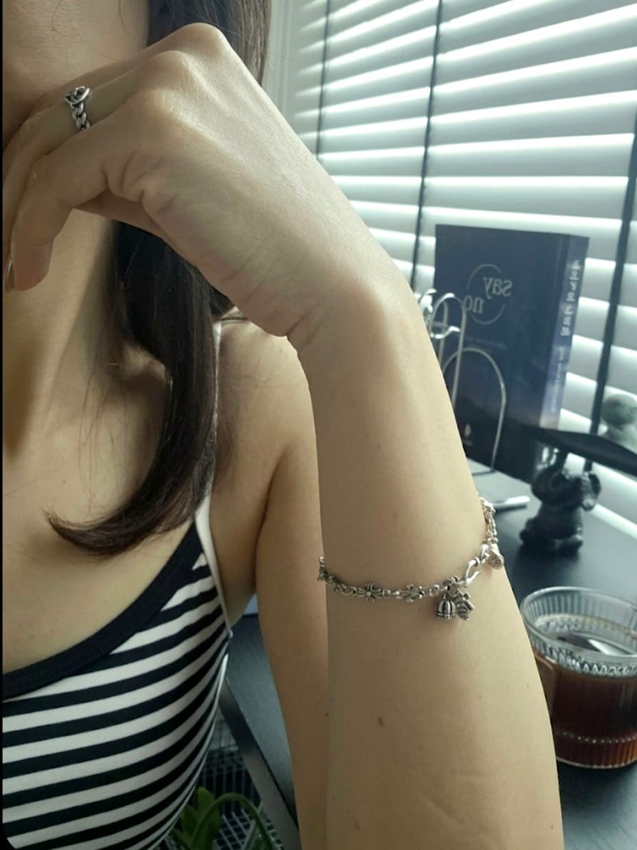 Vintage Charm Chain Unisex Layered Bracelet - 이미지 2