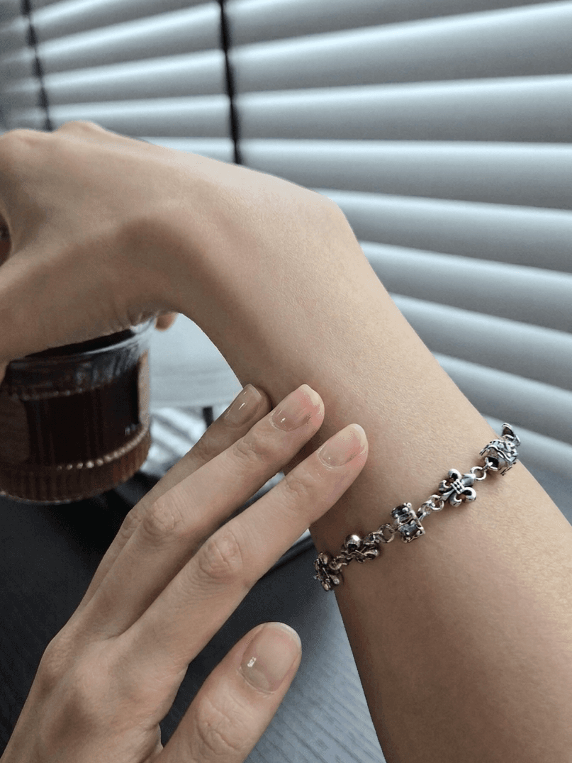Silver-tone multicolor cubic zirconia charm chain bracelet - 이미지 5