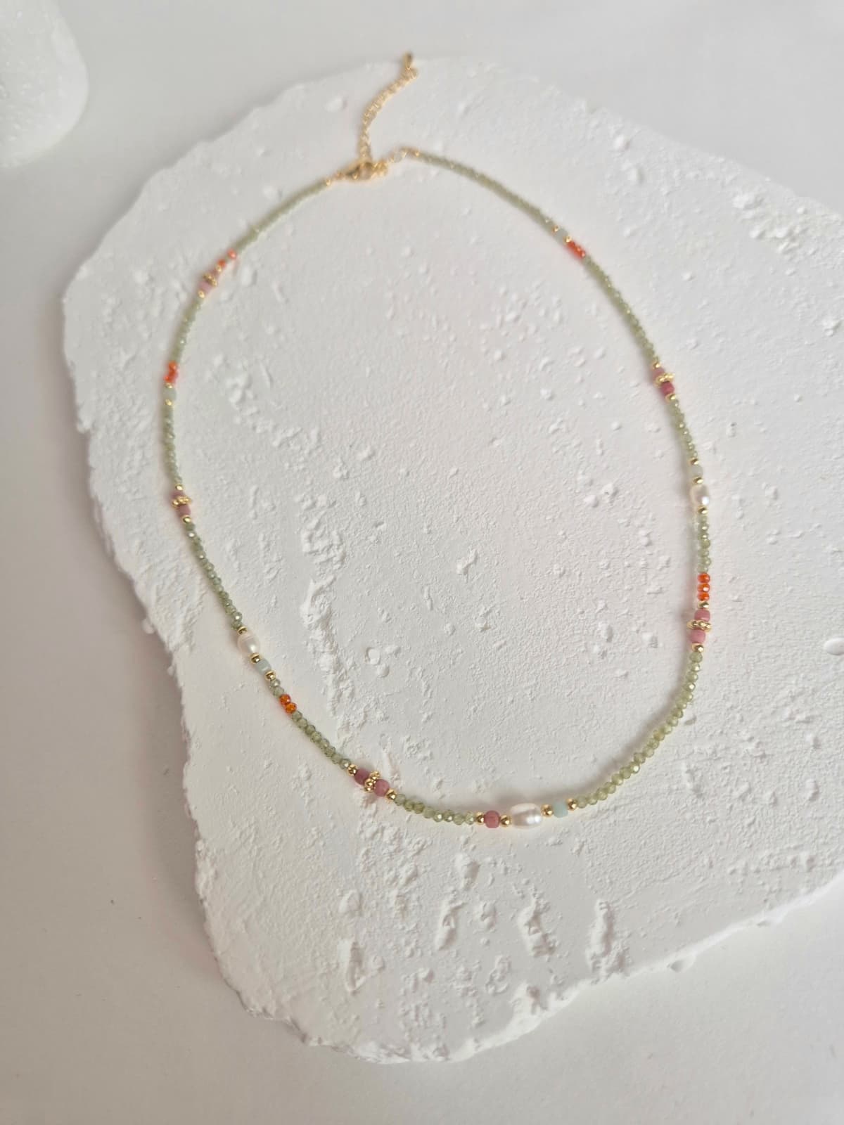 Freshwater Pearl Colored Bead Necklace - 이미지 8