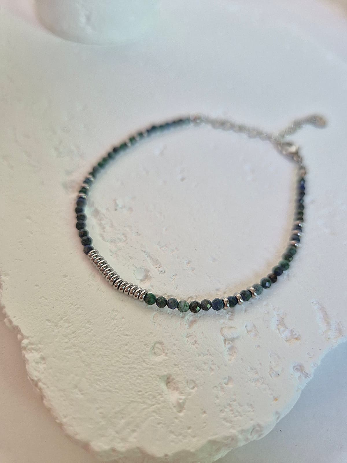 Surgical Steel Circling Gemstone Bead Point Men's and Women's Layered Bracelet - 이미지 10