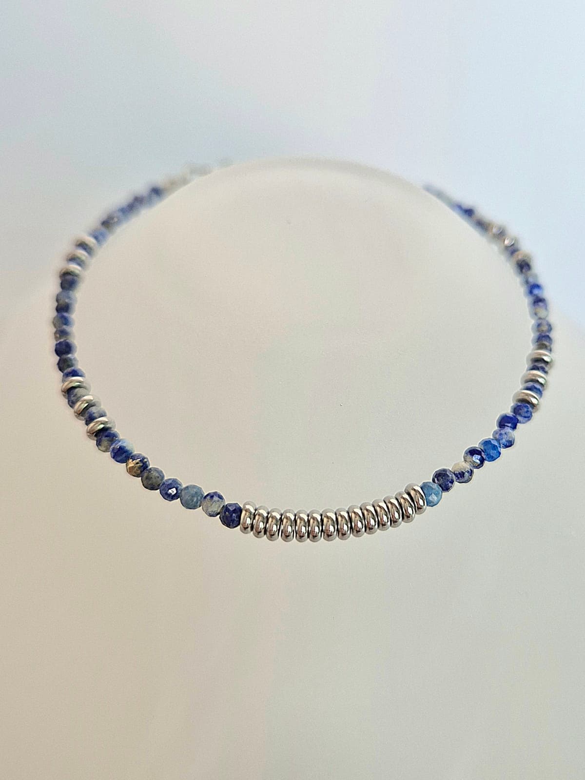 Surgical Steel Circling Gemstone Bead Point Men's and Women's Layered Bracelet - 이미지 2