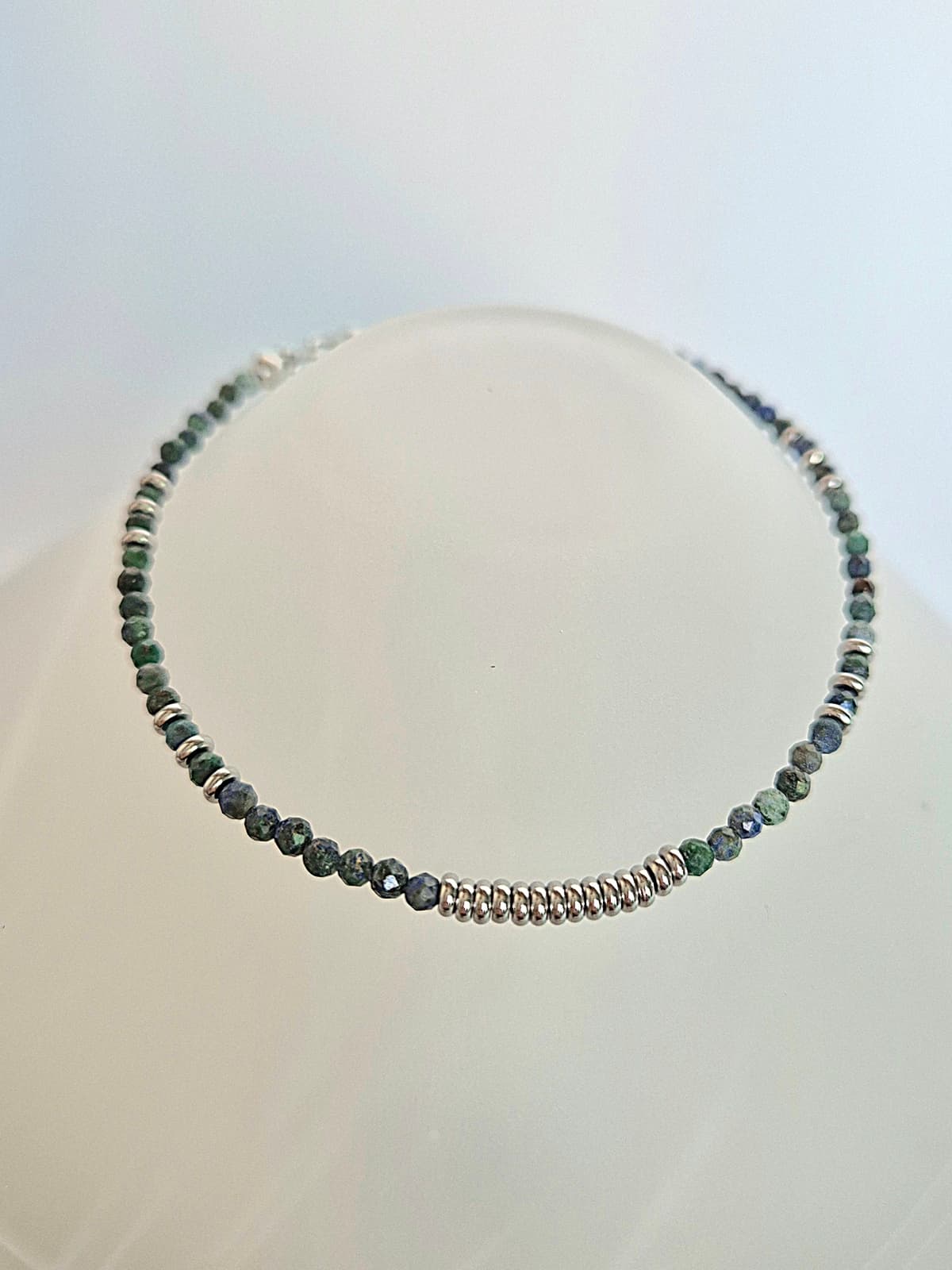 Surgical Steel Circling Gemstone Bead Point Men's and Women's Layered Bracelet - 이미지 3