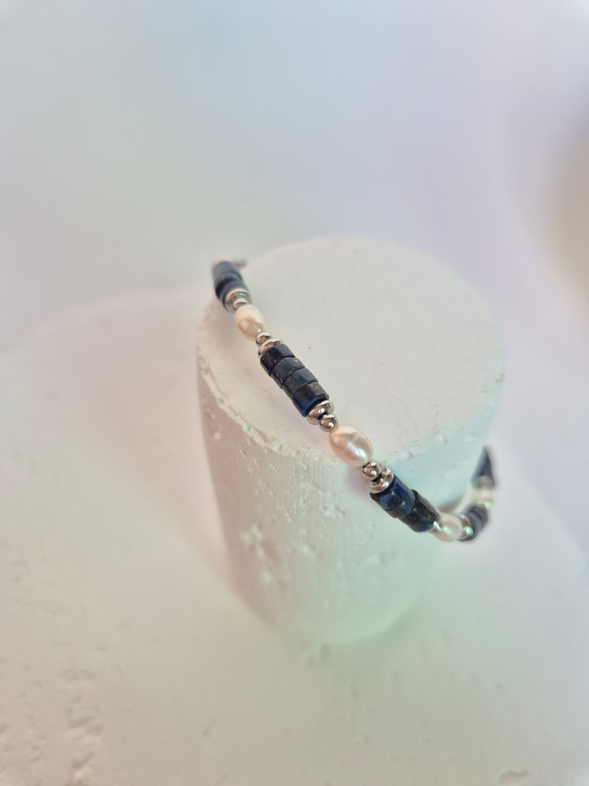 Surgical Steel Bead Pearl Chic Point Layered Bracelet - 이미지 7