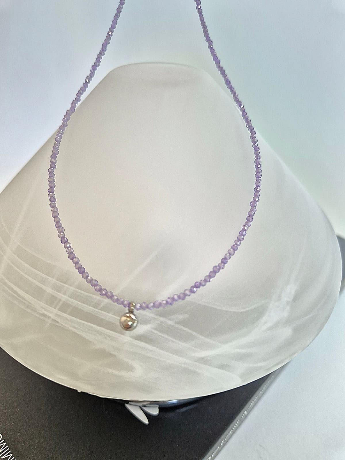 Colored Gemstone Bead Choker Surgical Steel Pendant Layered Daily Necklace - 이미지 8