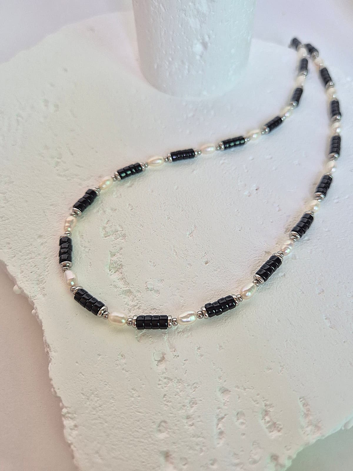 Surgical Steel Luxury Gemstone Beaded Choker Pearl Necklace - 이미지 11
