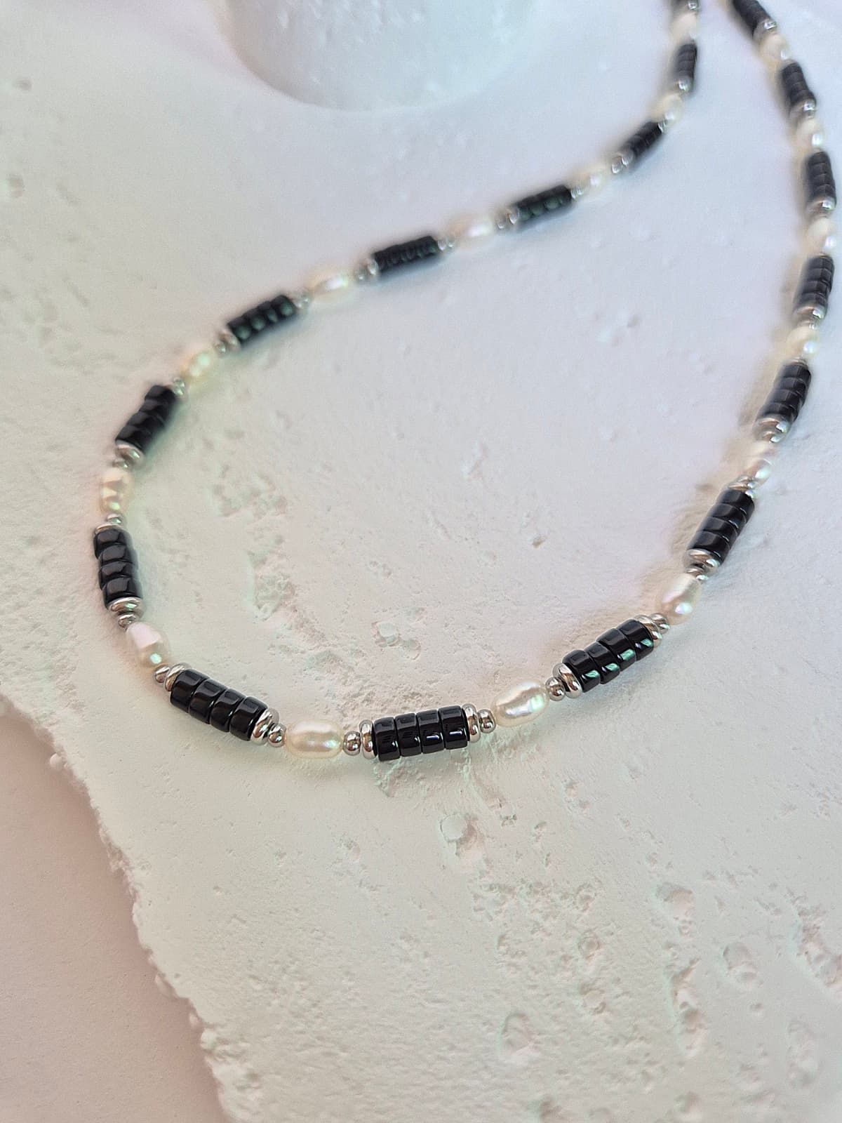 Surgical Steel Luxury Gemstone Beaded Choker Pearl Necklace - 이미지 7