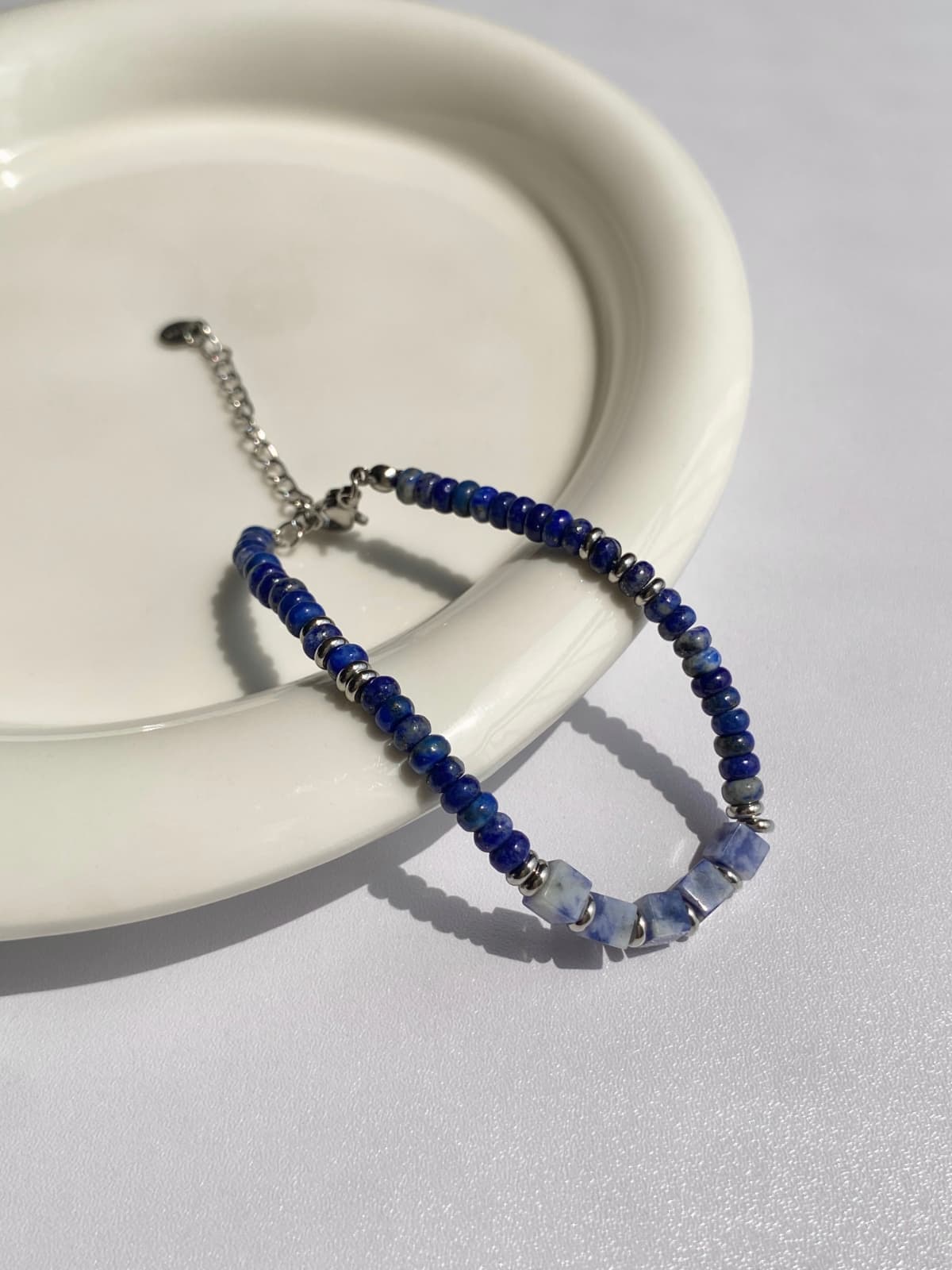 Surgical Blooming Blue Gemstone Bead Daily Bracelet - 이미지 7