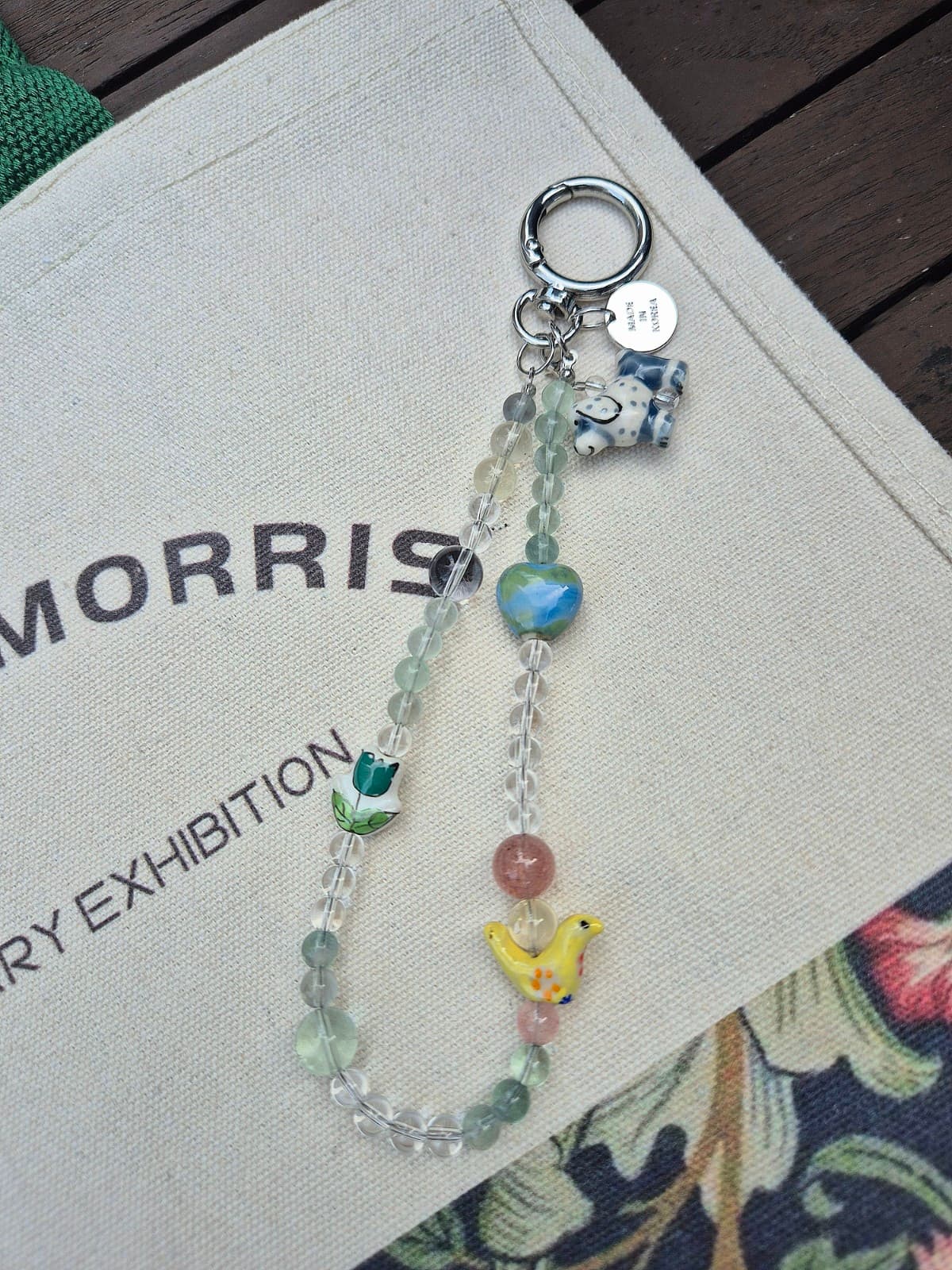 Handmade Gemstone Ceramic Charm Keyring Strap Keyholder - 이미지 1