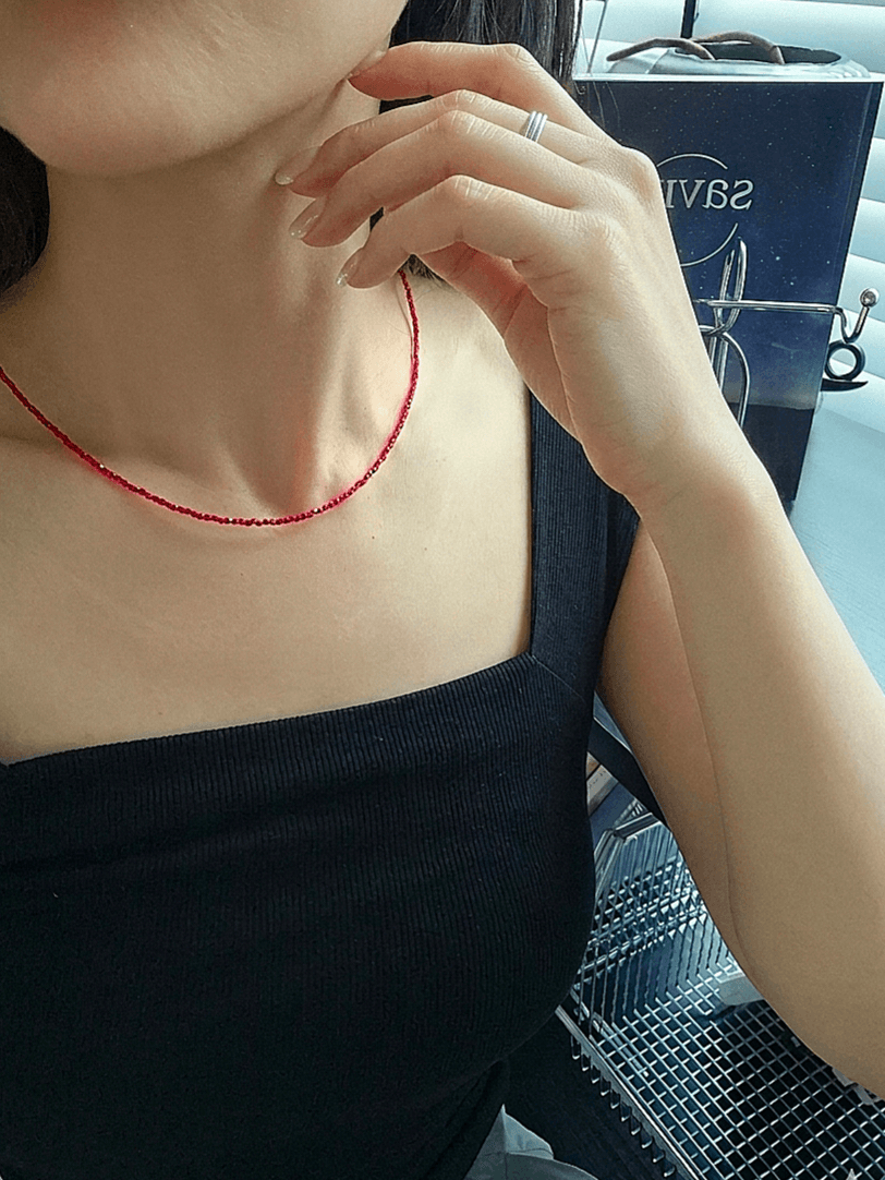 Colored Gemstone Bead Choker Daily Layered Necklace - 이미지 12