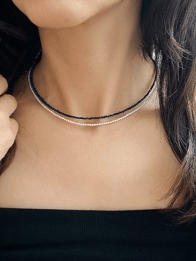 Colored Gemstone Bead Choker Daily Layered Necklace - 이미지 7