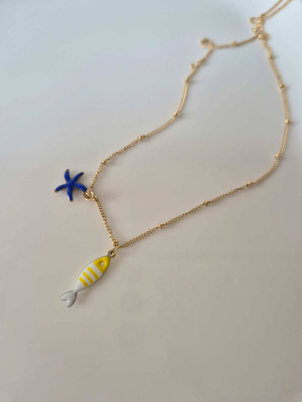 Gold surgical fish pendant necklace - 이미지 7