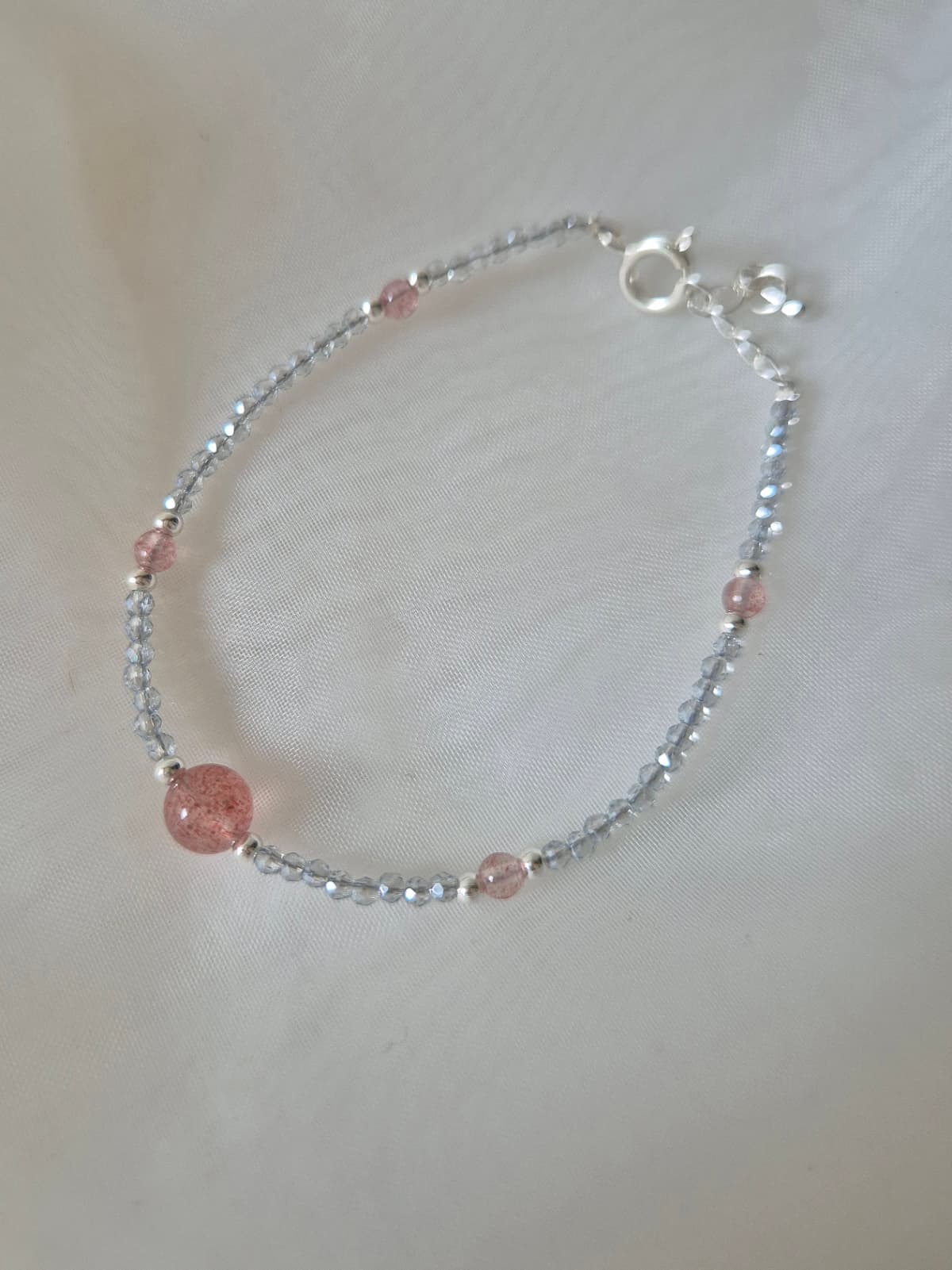Lovely Bead Point Crystal Daily Bracelet - 이미지 3