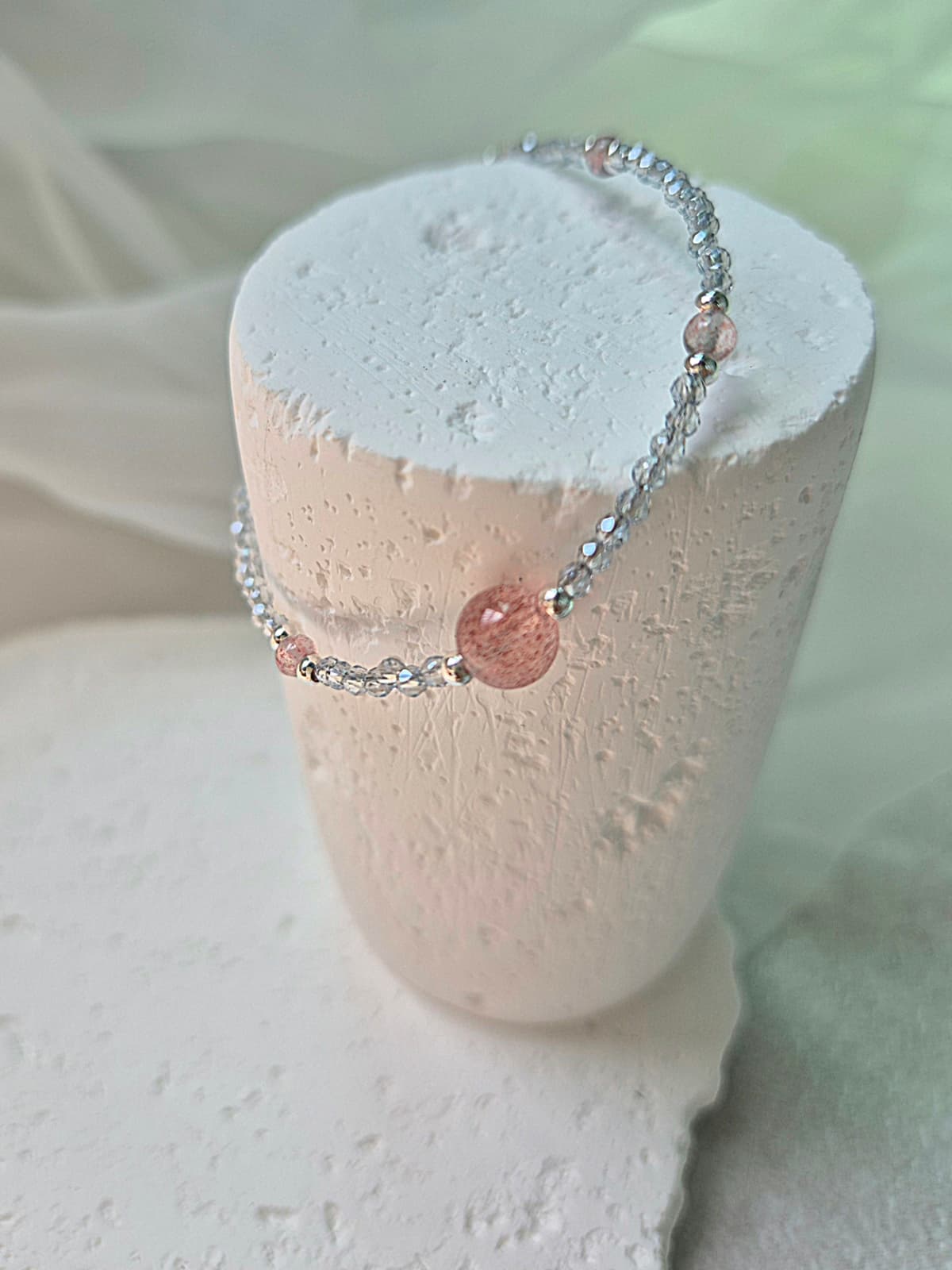 Lovely Bead Point Crystal Daily Bracelet - 이미지 4