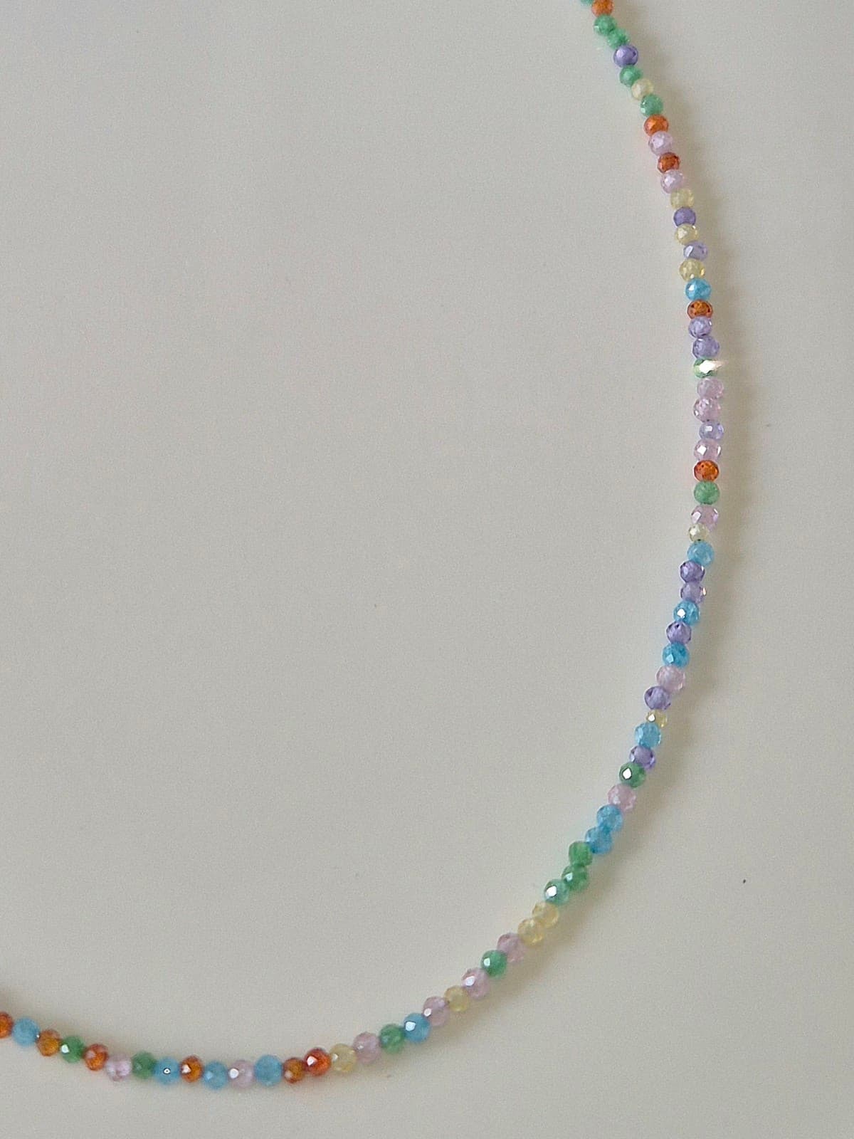 Pastel Multicolor Gemstone Bead Choker Necklace - 이미지 4