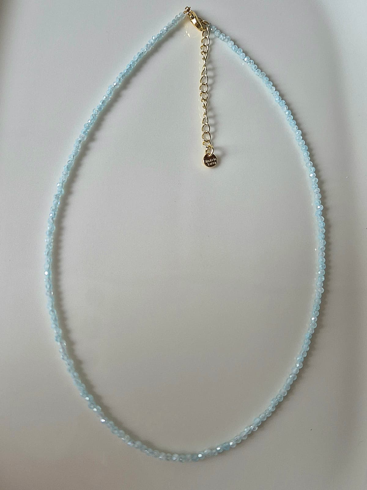Sky Blue Gemstone Bead Choker Daily Layered Necklace - 이미지 4