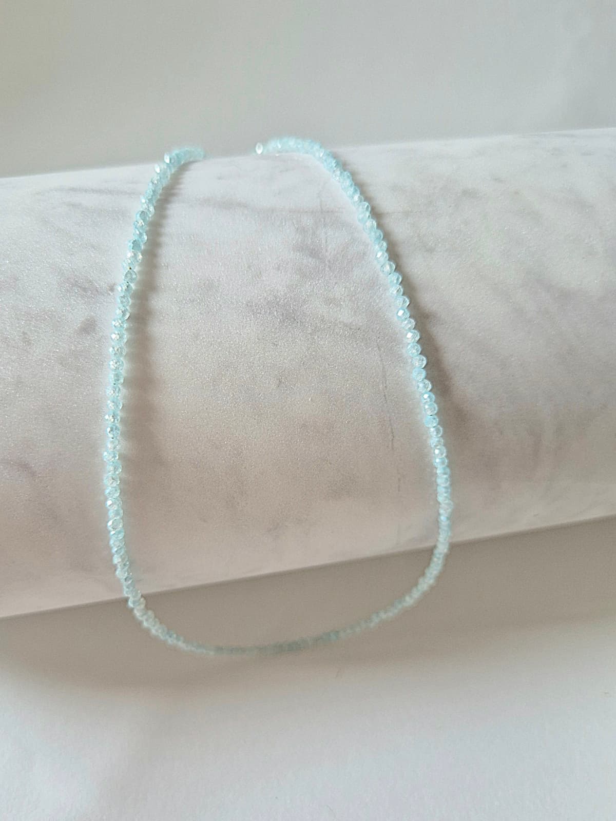 Sky Blue Gemstone Bead Choker Daily Layered Necklace - 이미지 1
