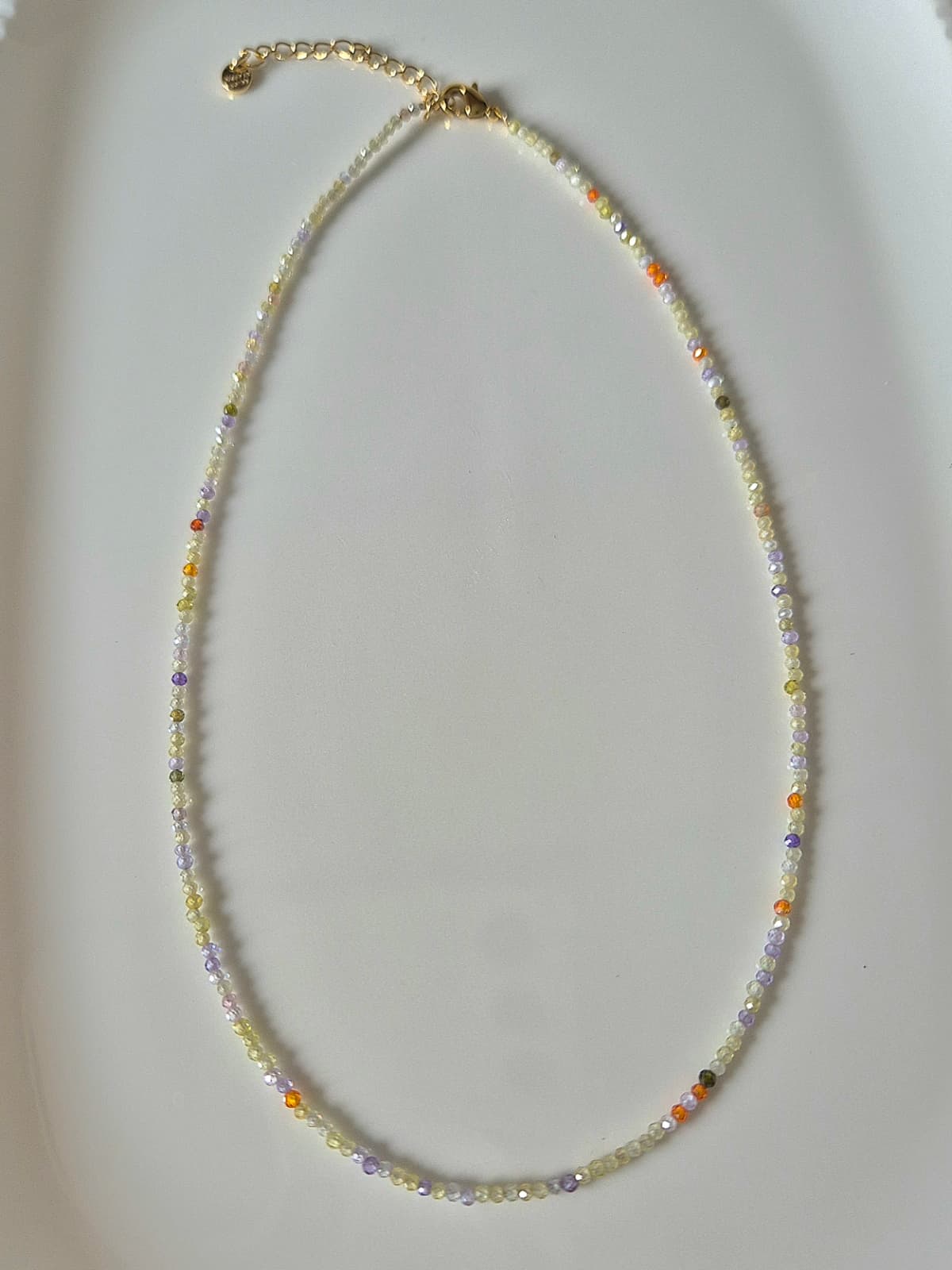 Pastel Mix Gemstone Bead Choker Layered Daily Necklace - 이미지 5