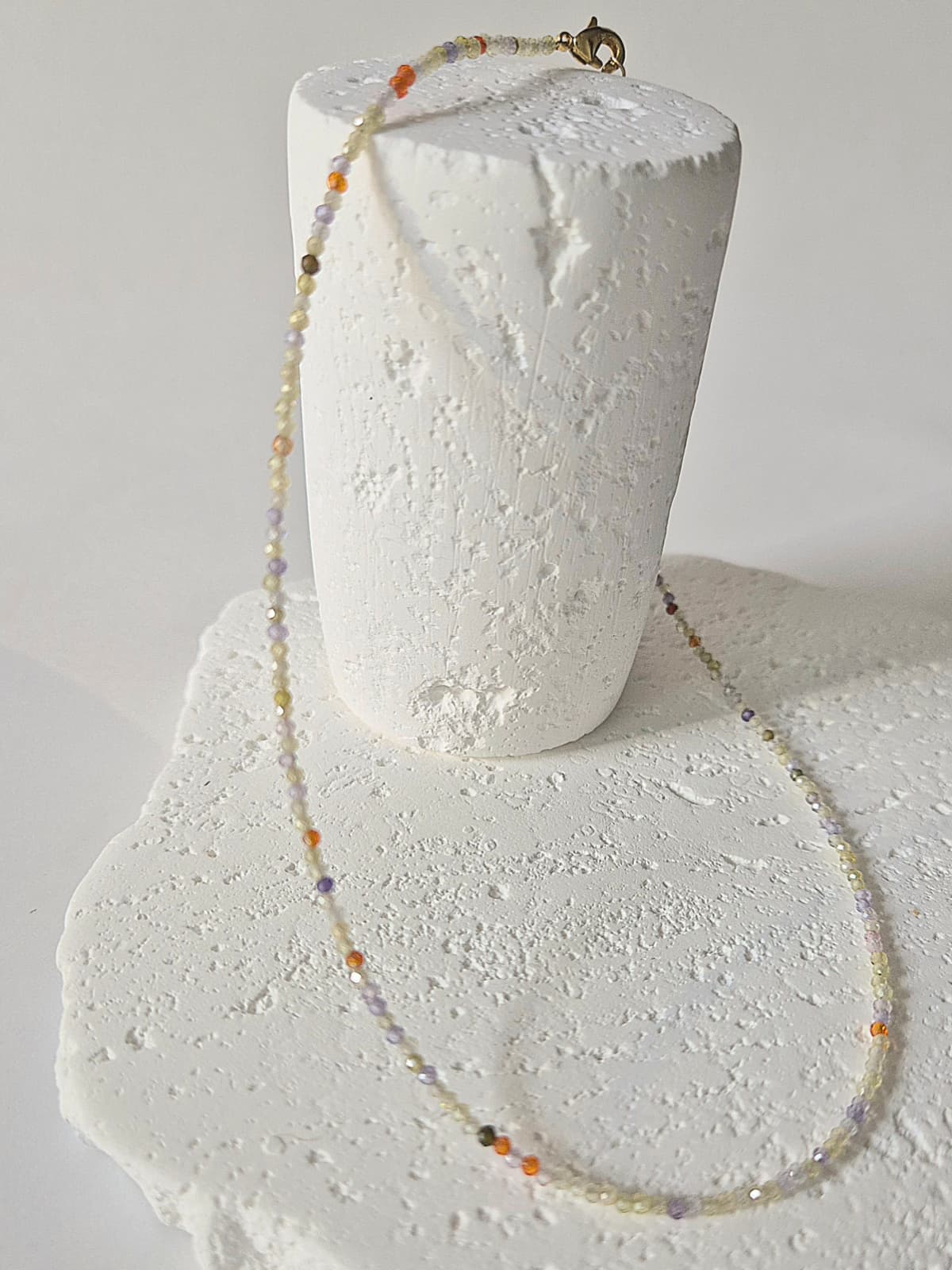 Pastel Mix Gemstone Bead Choker Layered Daily Necklace - 이미지 6
