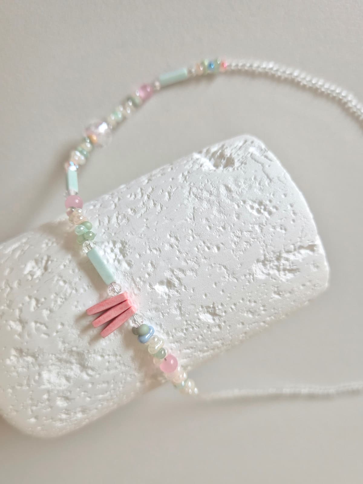 Pastel Bead Mix Choker Layered Daily Necklace - 이미지 4