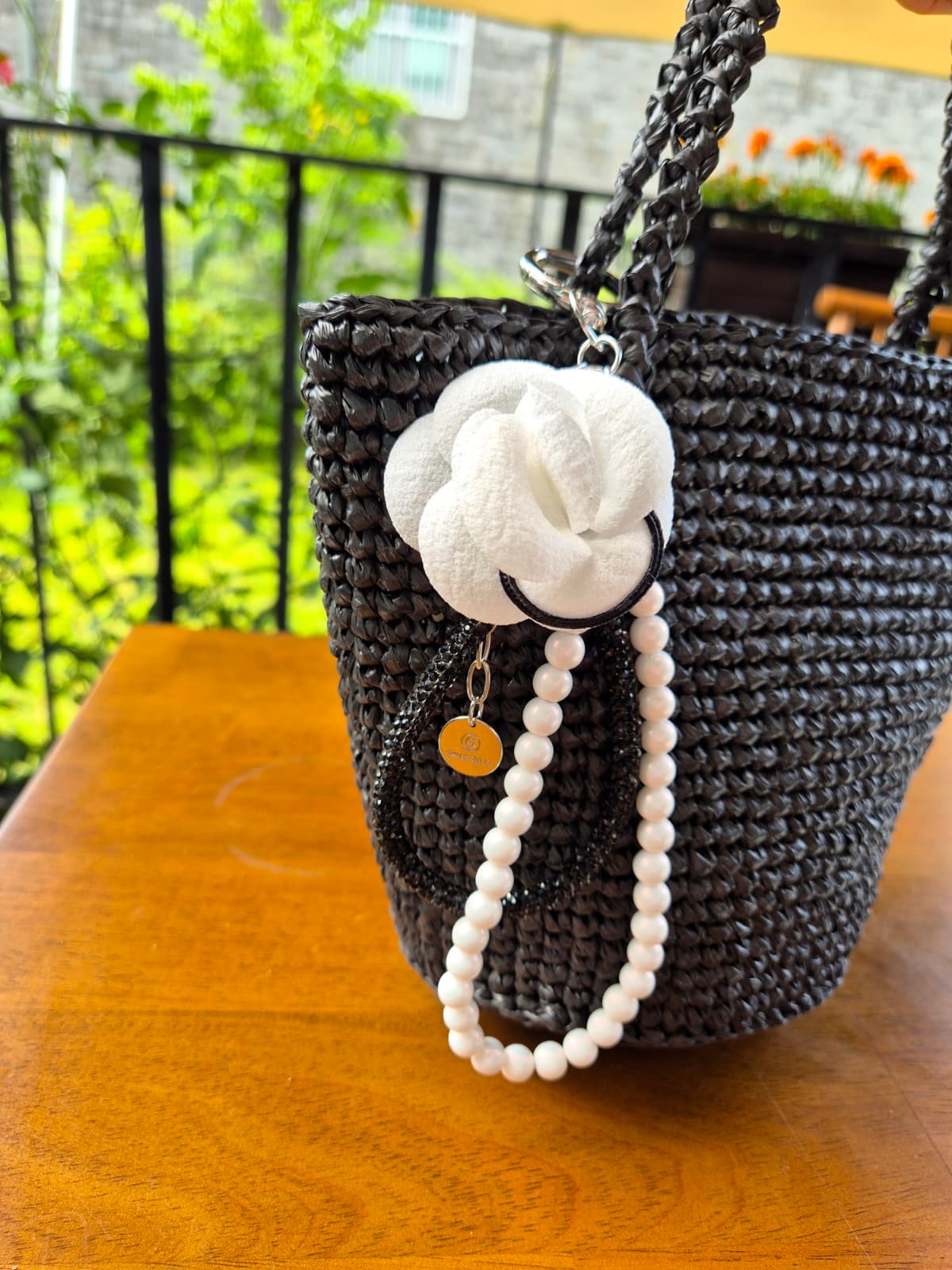 Luxury Flower Pearl Chain Flower Keyring Bag Charm Key Holder - 이미지 5