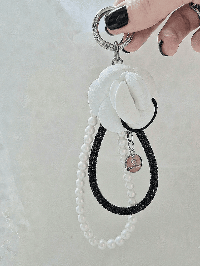 Luxury Flower Pearl Chain Flower Keyring Bag Charm Key Holder - 이미지 6