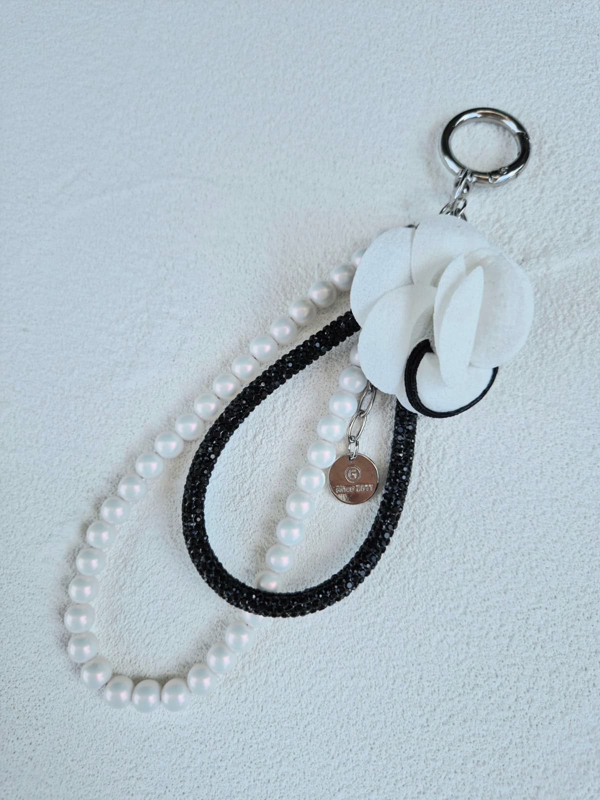 Luxury Flower Pearl Chain Flower Keyring Bag Charm Key Holder - 이미지 1